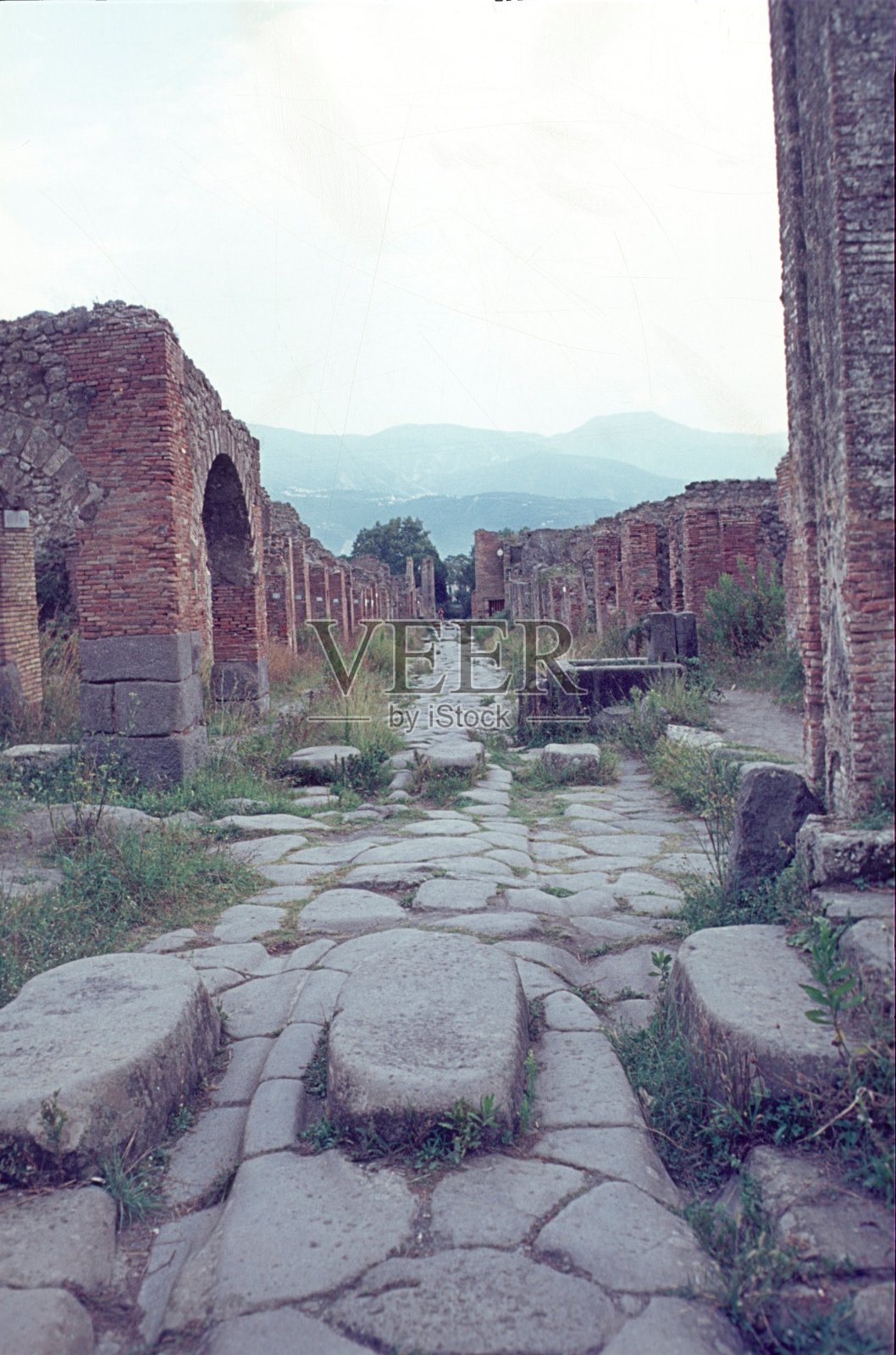 罗马城市庞贝的一条住宅街道照片摄影图片