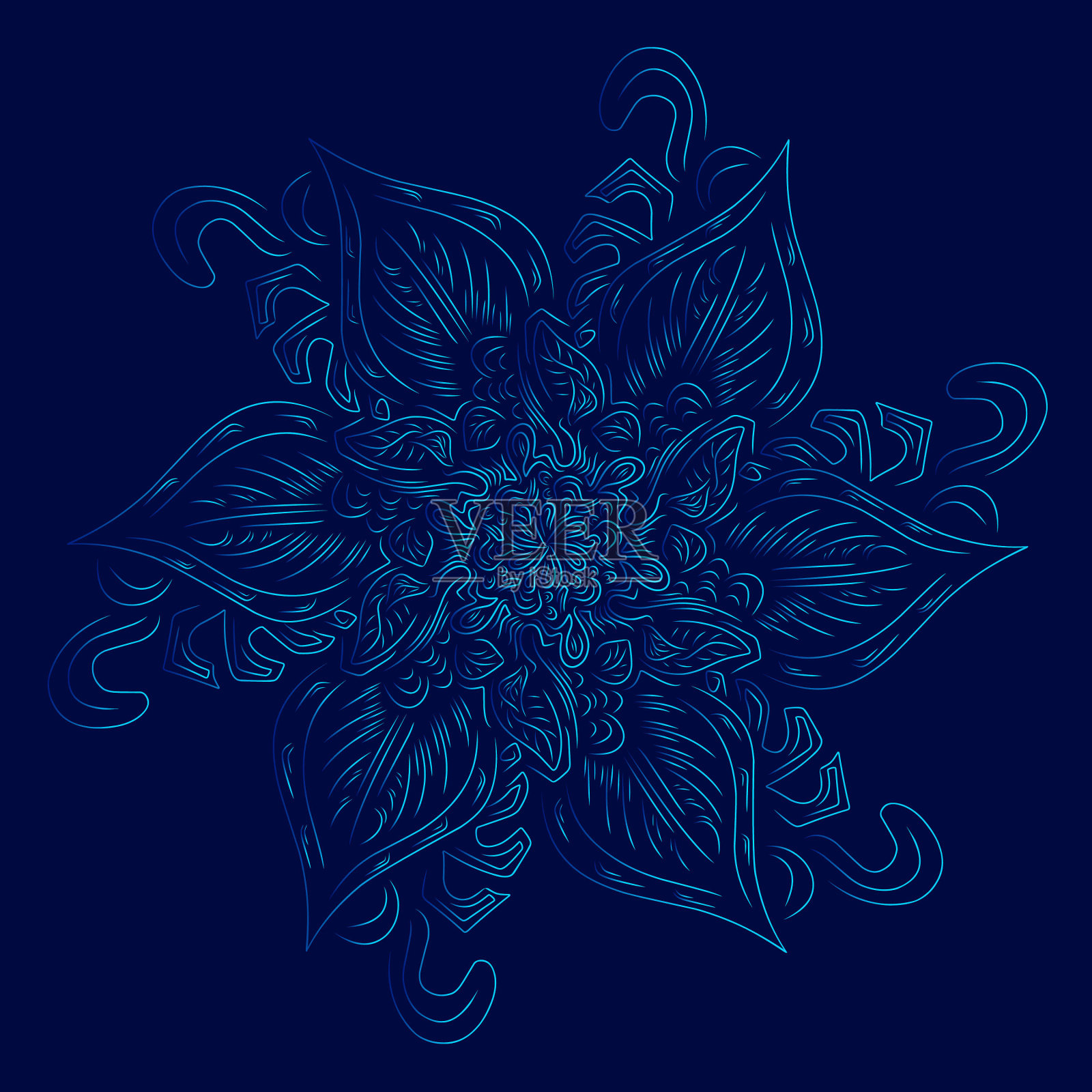 奢华的蓝色设计,深色背景。抽象矢量插图。插画图片素材