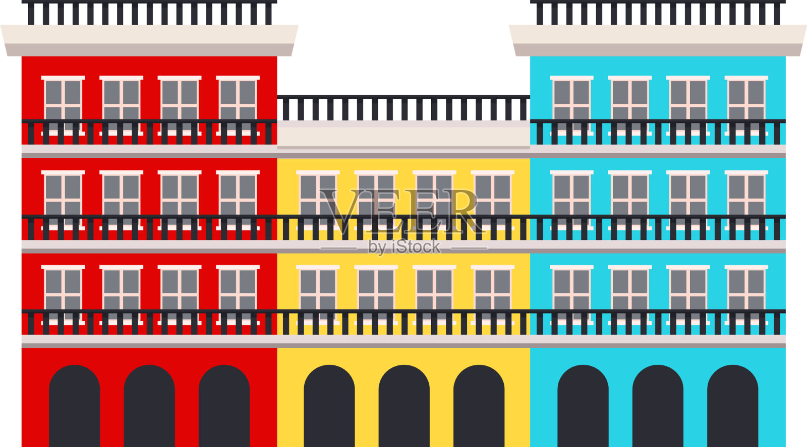 平坦的古巴房屋设计元素图片