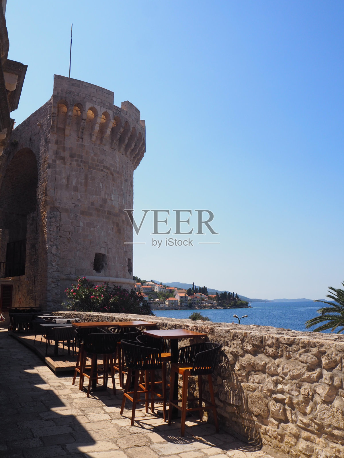 克罗地亚达尔马提亚的科尔丘拉镇照片摄影图片