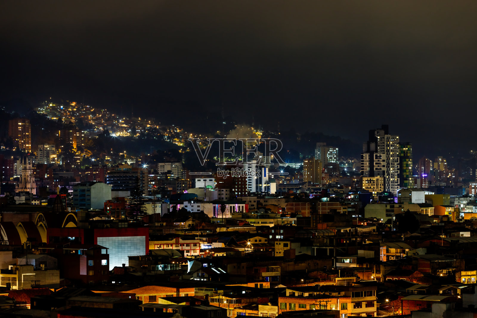 哥伦比亚波哥大夜景照片摄影图片