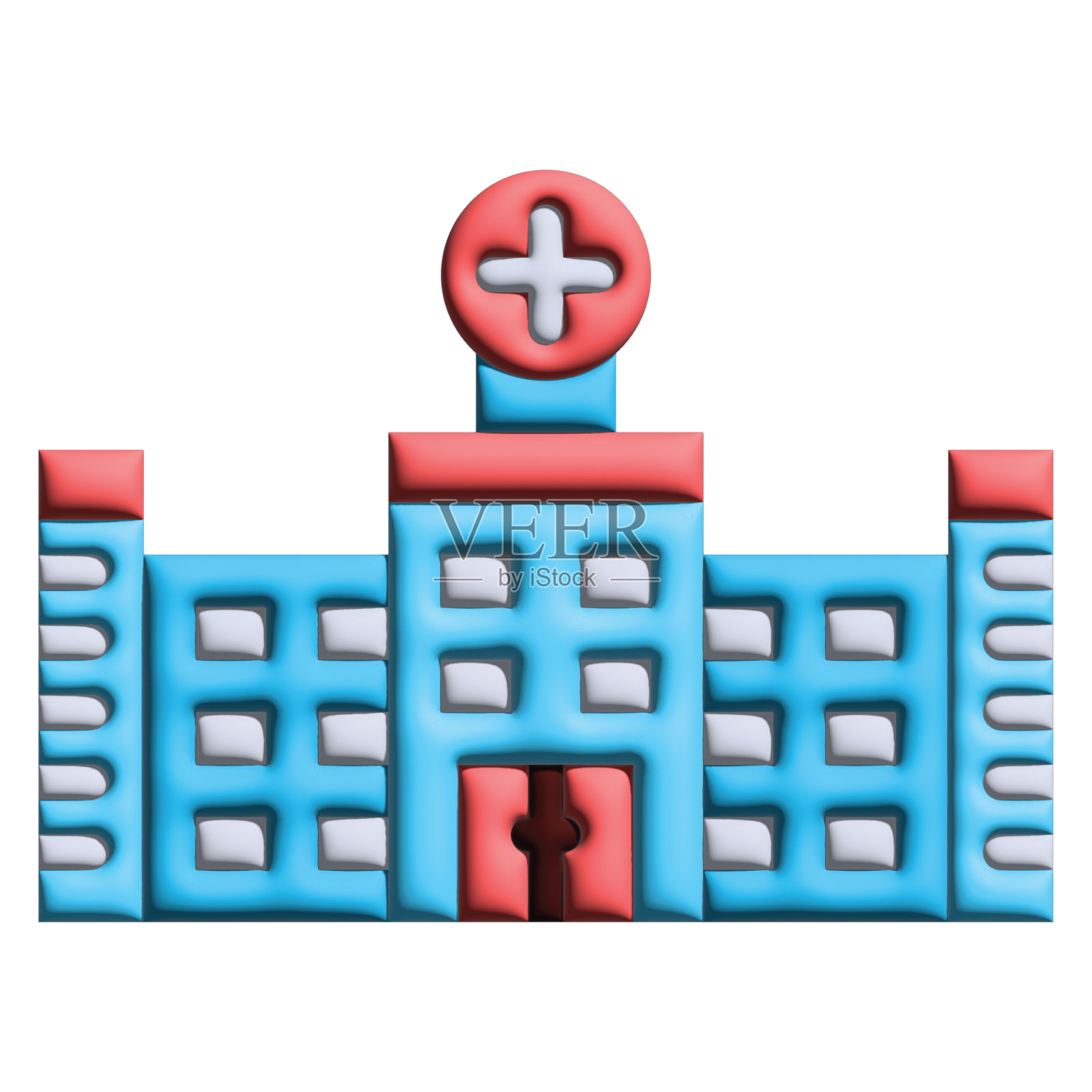 三维插图医院在厨房用具集照片摄影图片