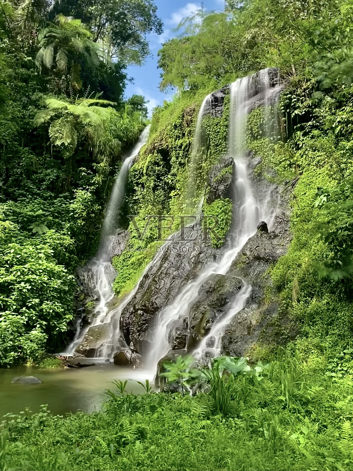 两个瀑布照片摄影图片