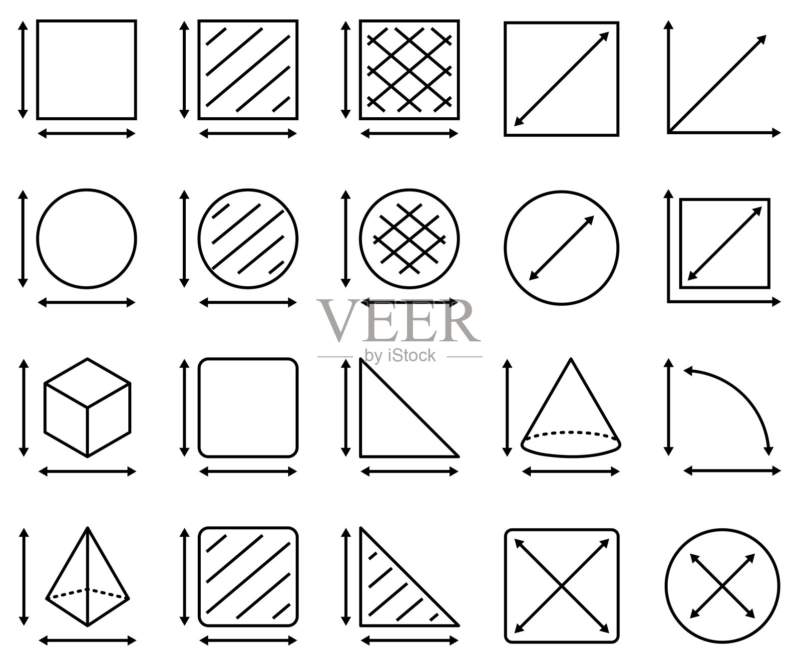 维度线图标。矢量图插画图片素材