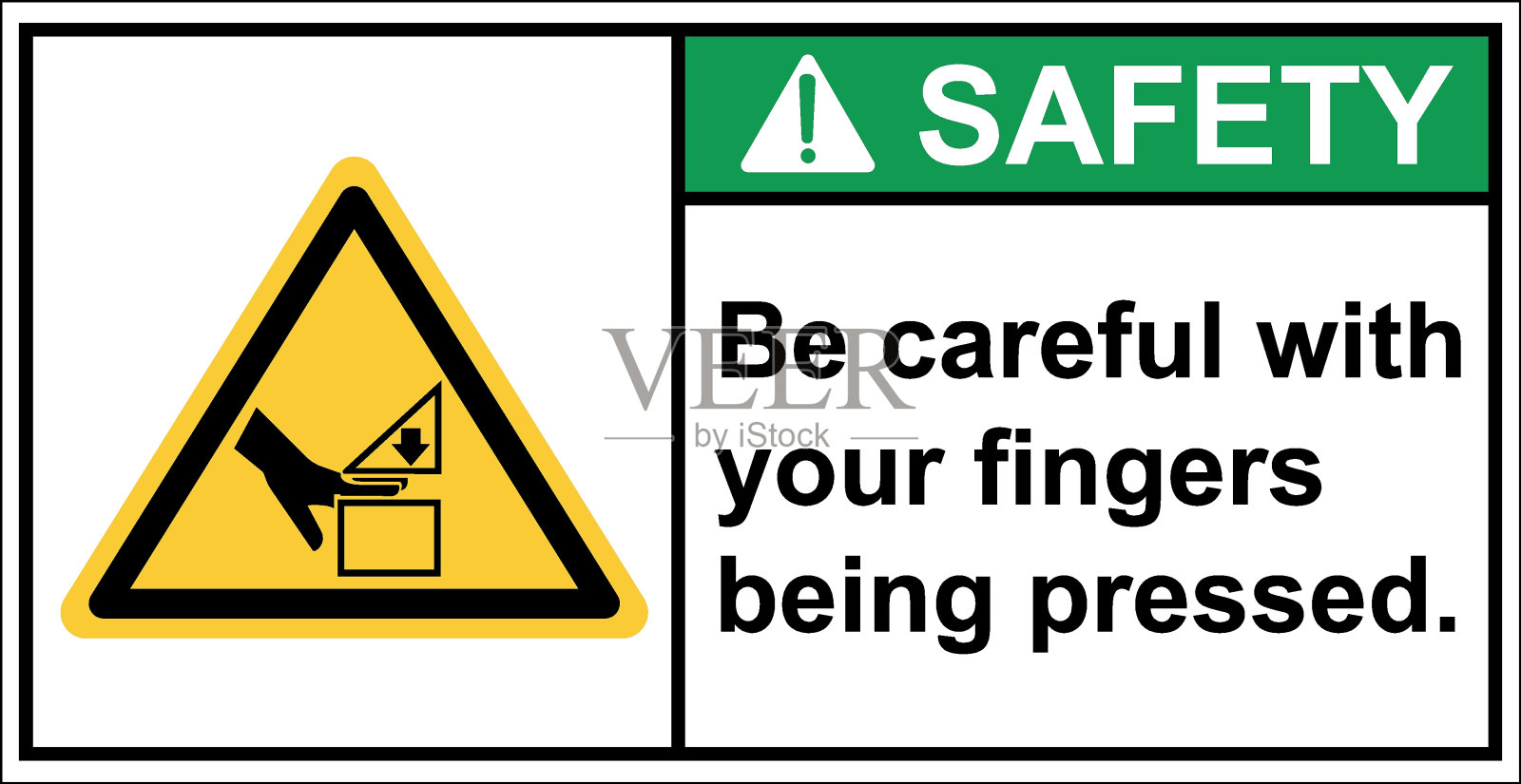 小心你的手指被压着。,安全标志插画图片素材