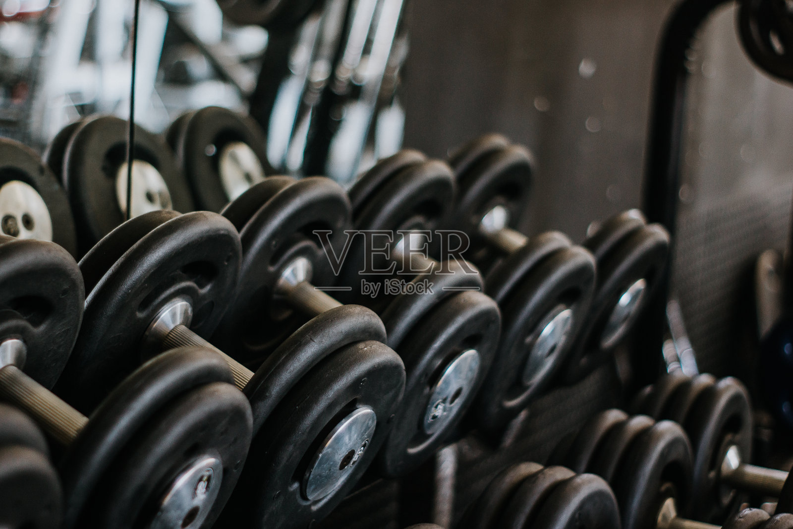 背部健身房哑铃照片摄影图片