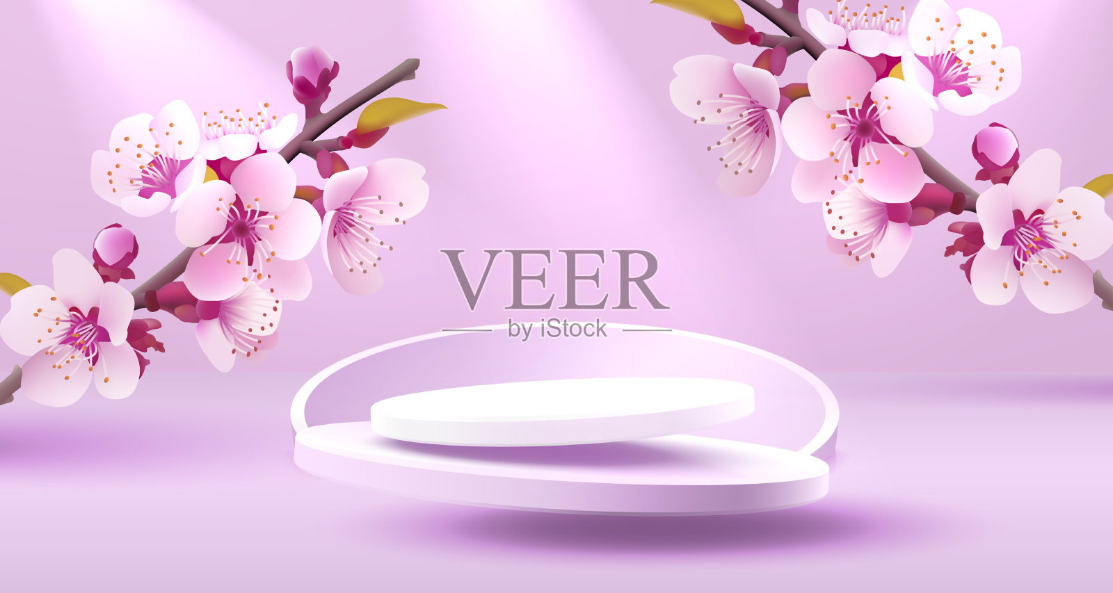 领奖台浪漫呈现季旗美女插画图片素材