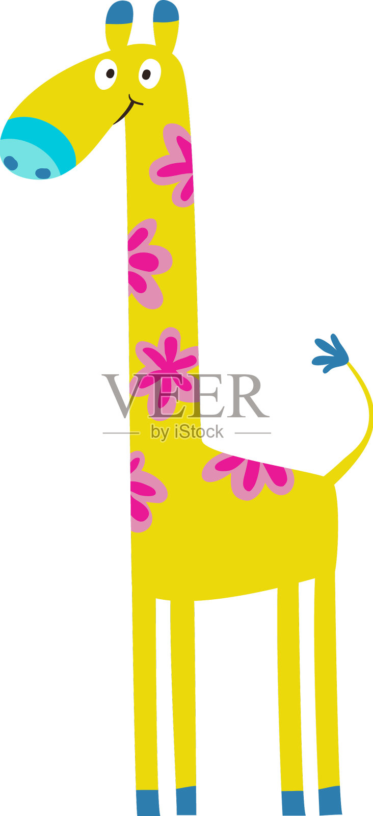 有趣的斯堪的纳维亚小长颈鹿孤立的剪贴画设计元素图片
