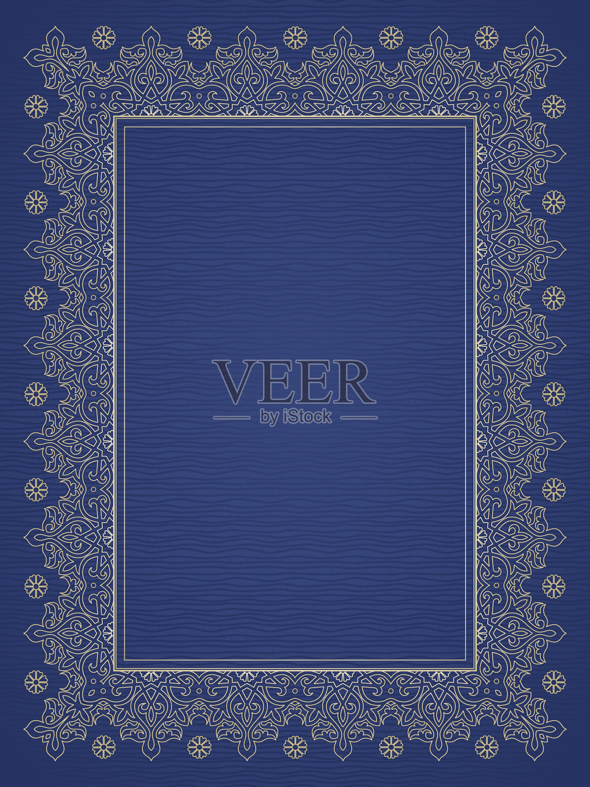 东方风格的细丝框架插画图片素材