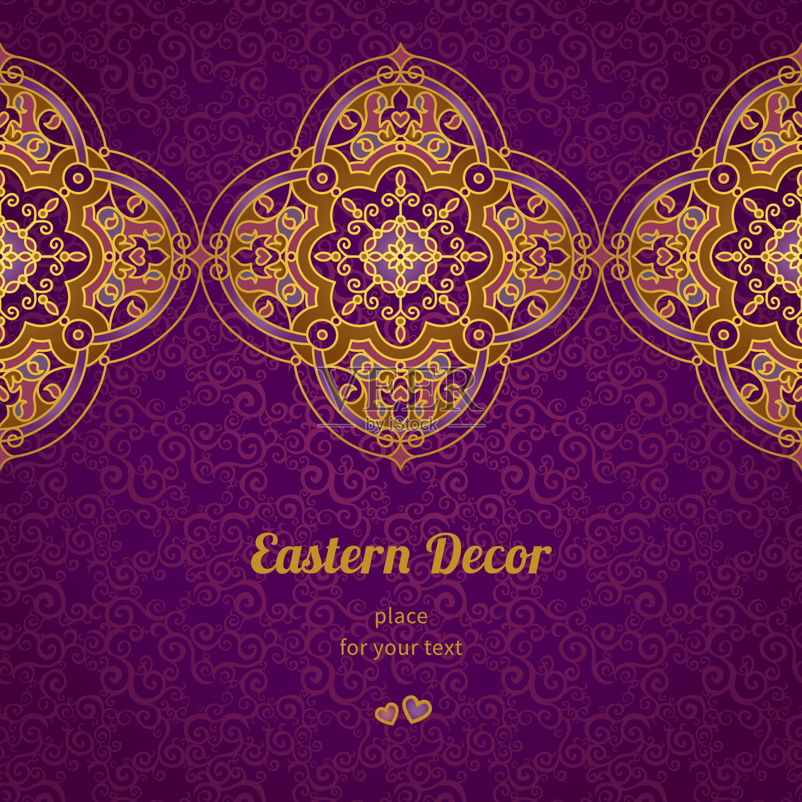 东方风格的华丽边框插画图片素材