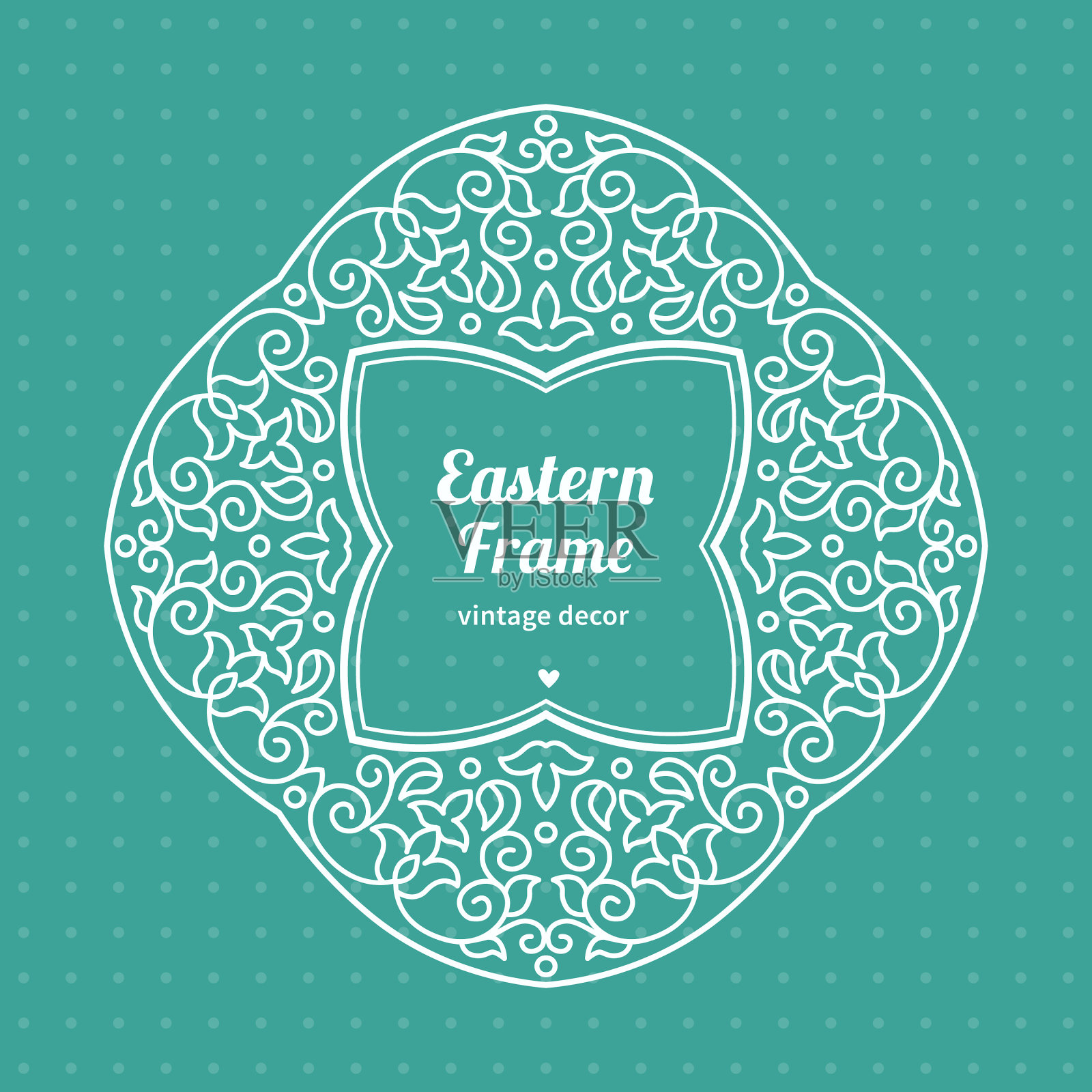 东方风格的细丝框架插画图片素材