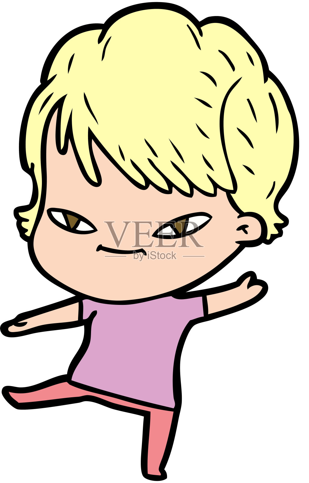 卡通快乐女人插画图片素材