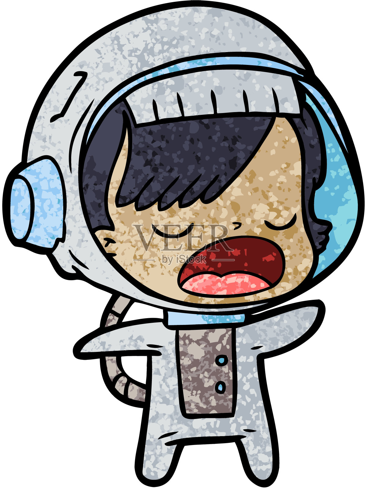 会说话的卡通女宇航员插画图片素材