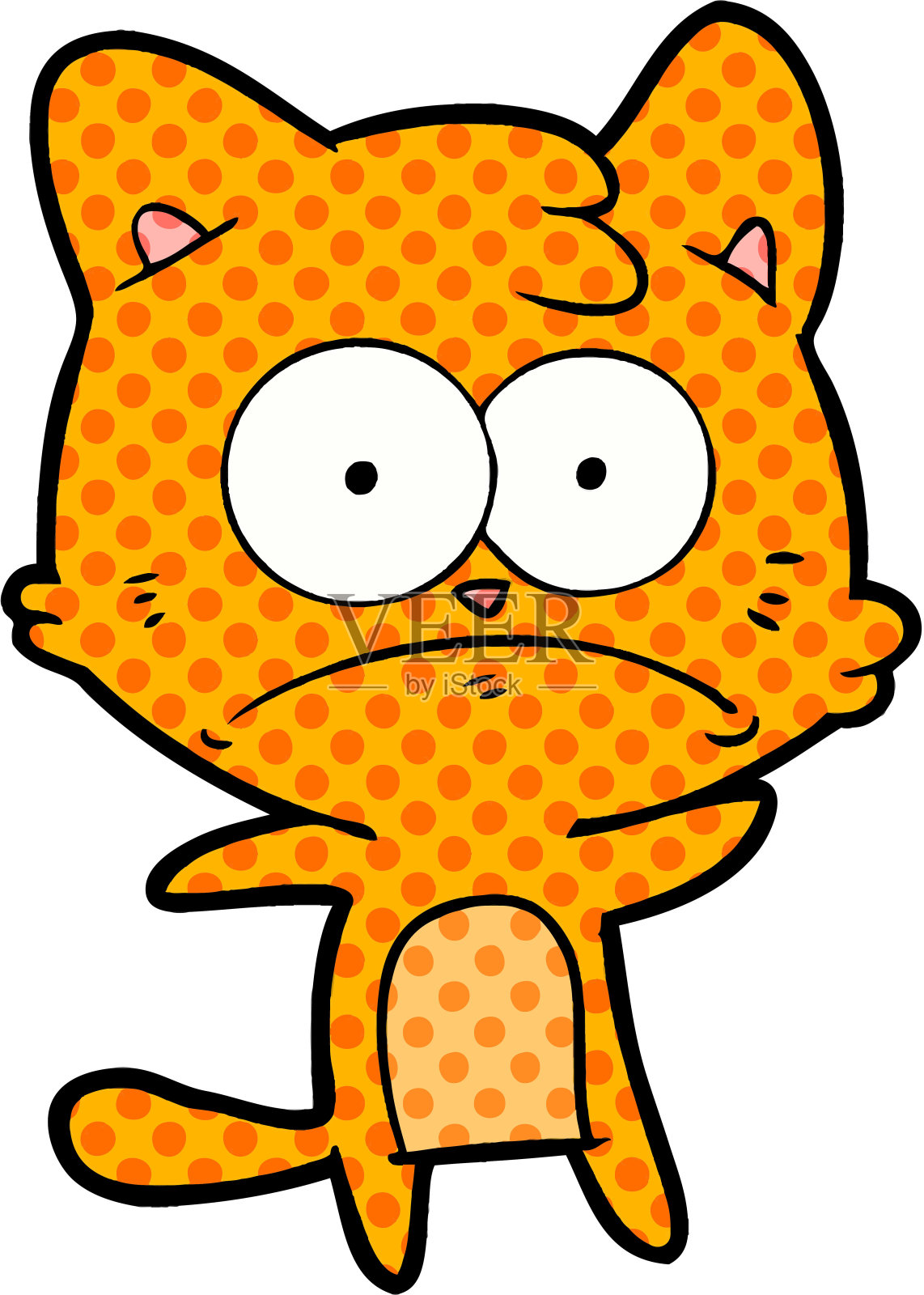 卡通紧张猫插画图片素材