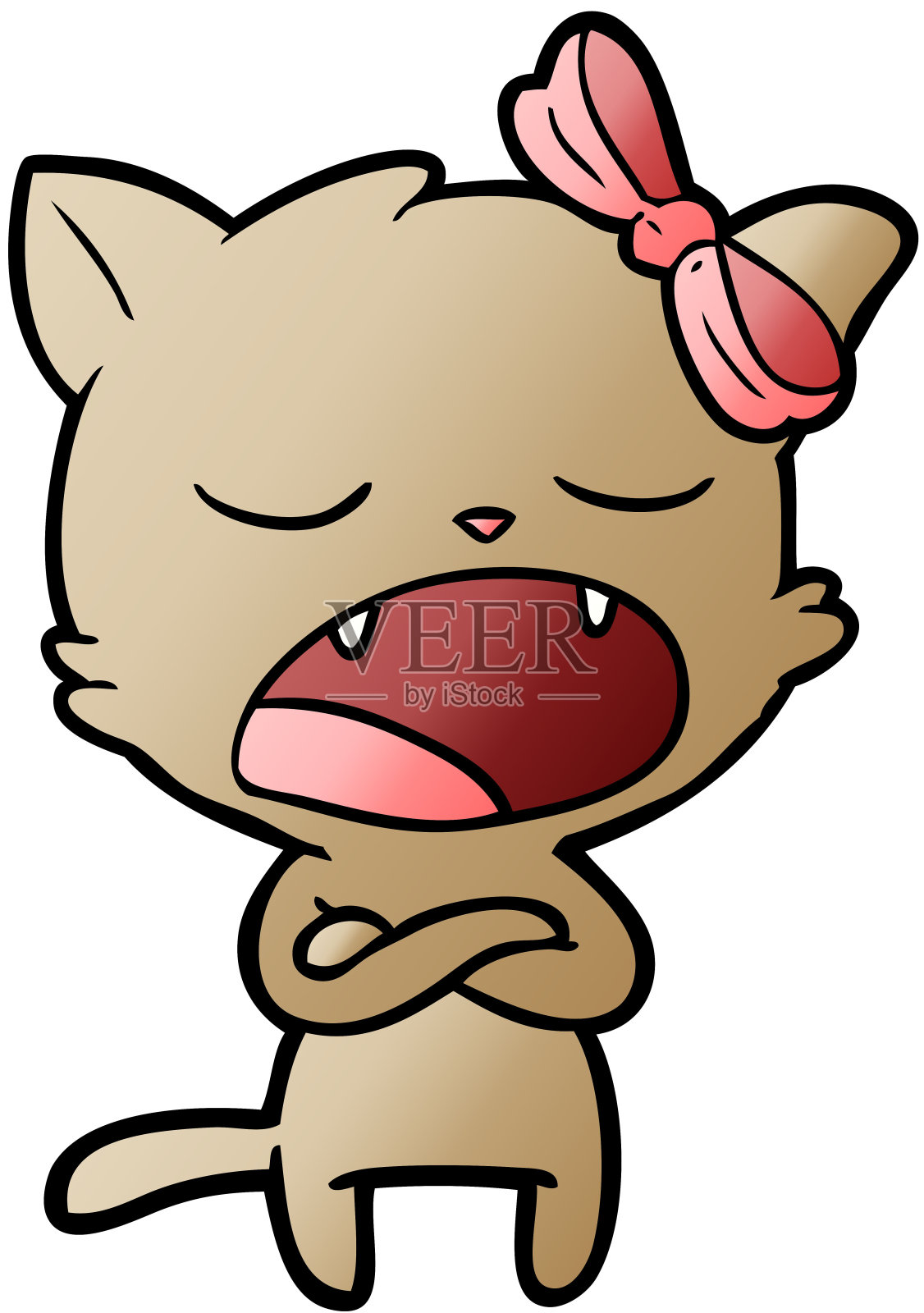 生气的卡通猫插画图片素材