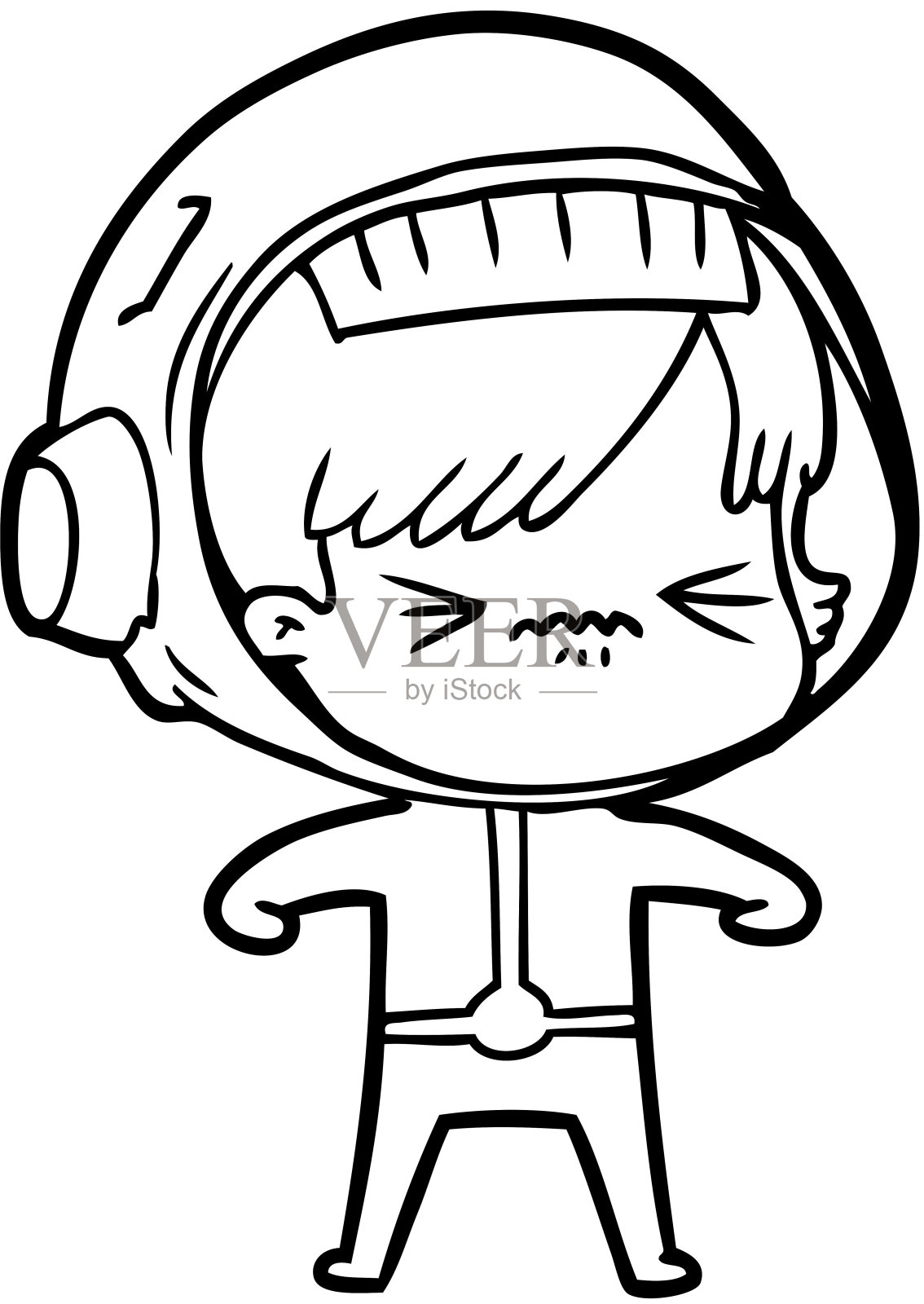 卡通女宇航员插画图片素材