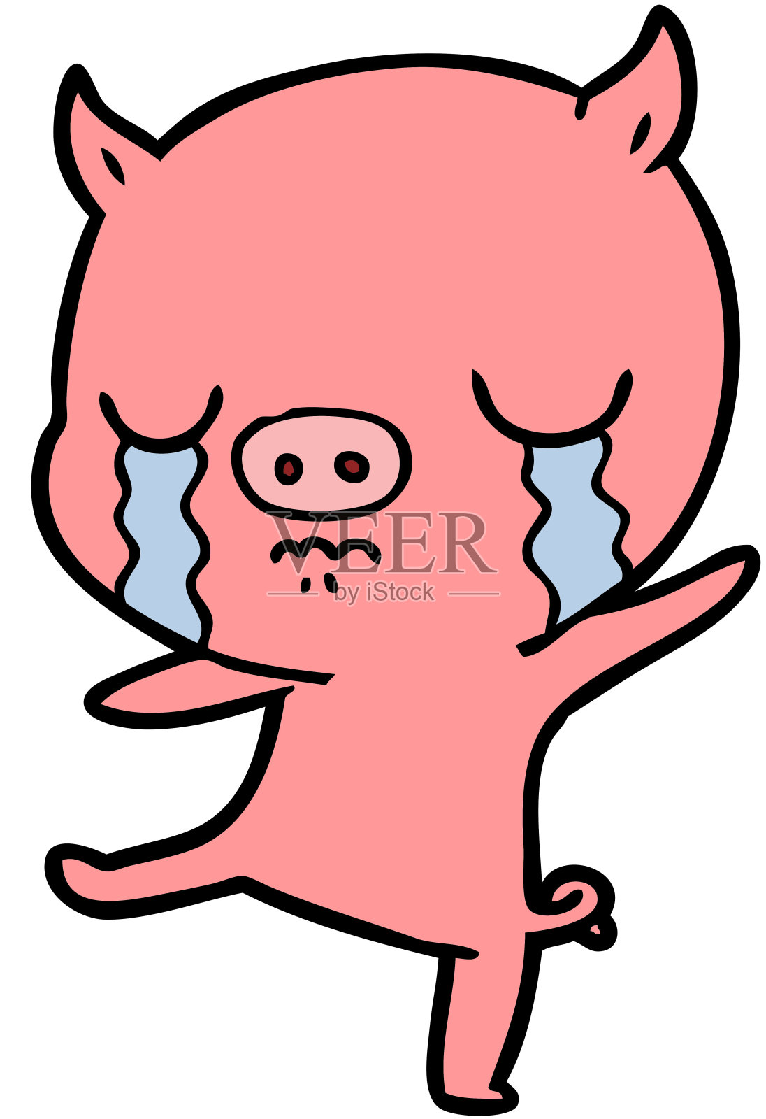 卡通猪哭插画图片素材