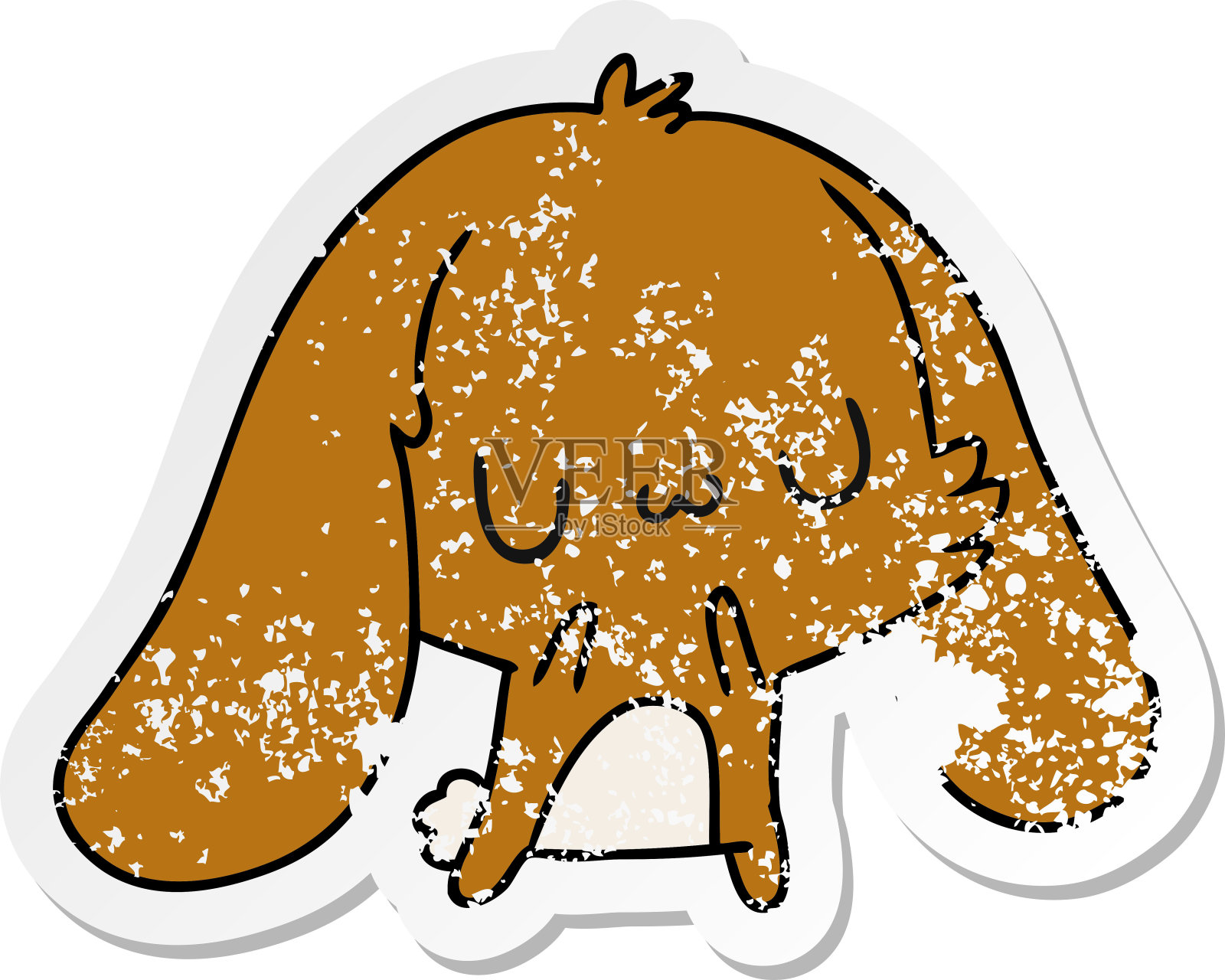 心疼贴纸卡通插图卡哇伊可爱的兔子插画图片素材