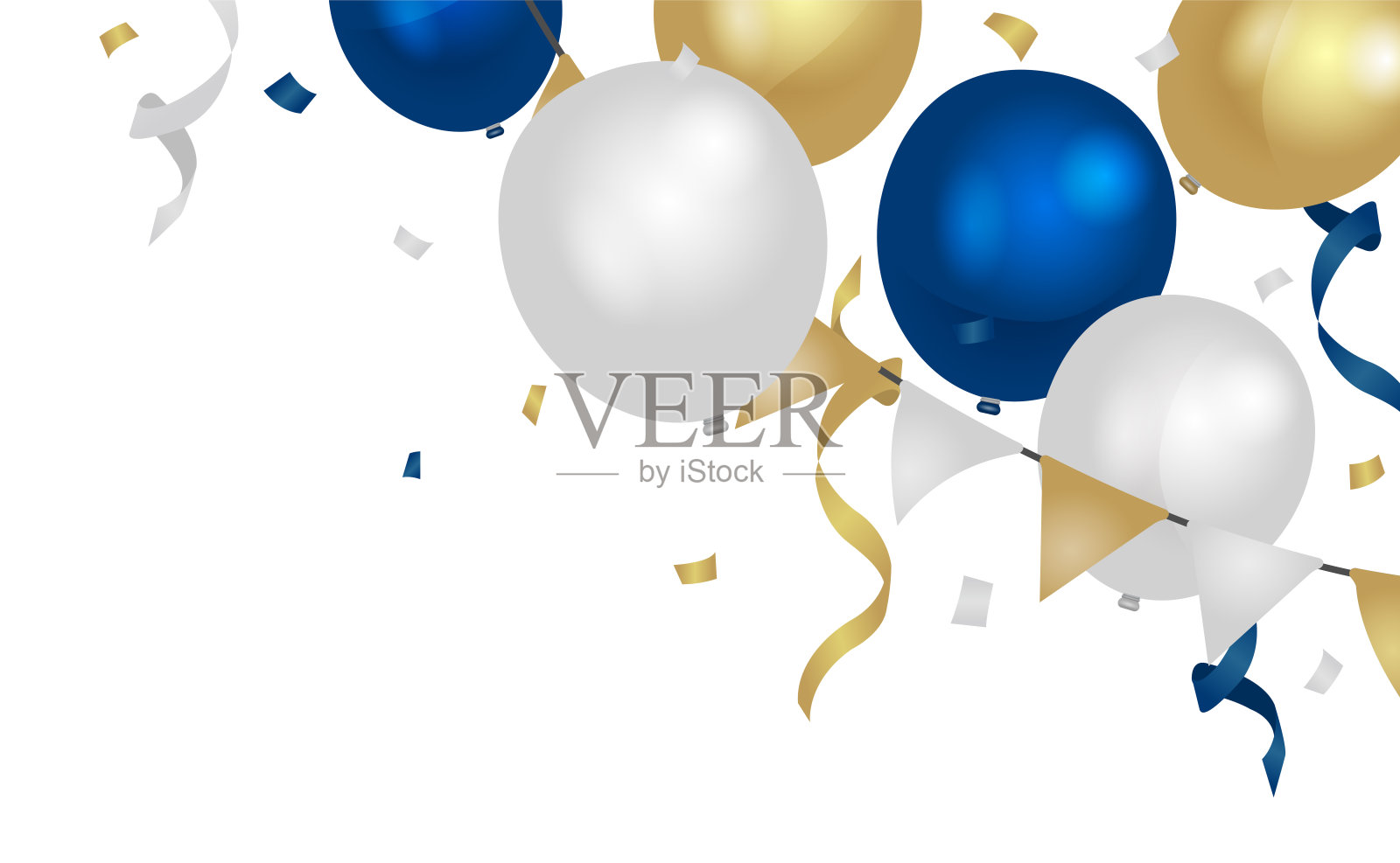 彩色气球插图的右上角设计元素插画图片素材