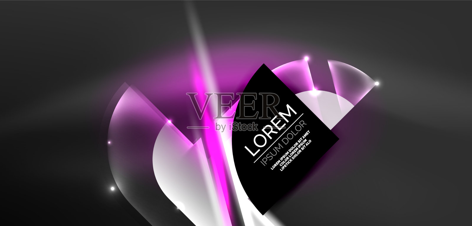 抽象背景发光的霓虹灯圈和线插画图片素材