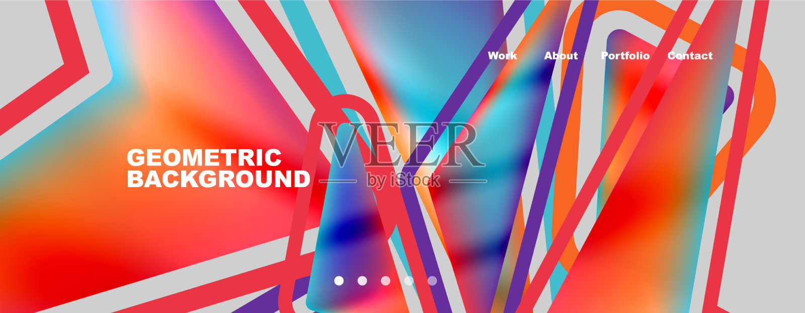 明亮多彩的三角形抽象插画图片素材