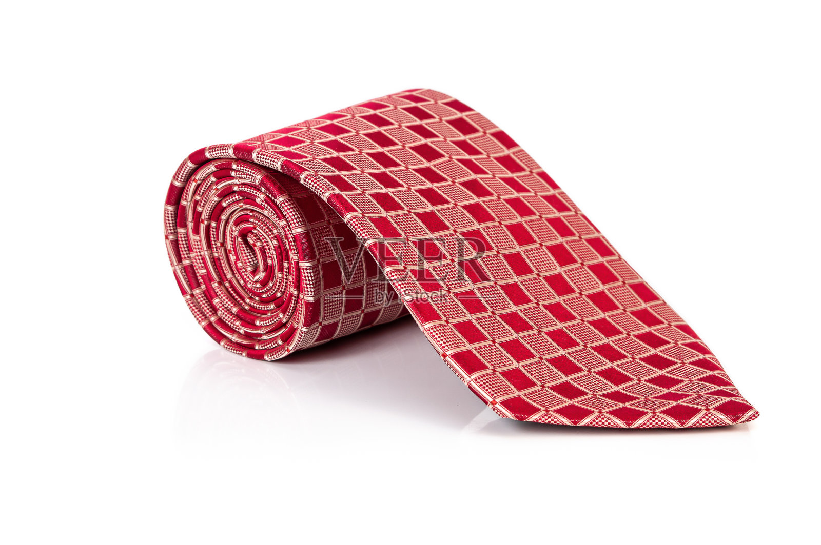 白色背景上的彩色领带照片摄影图片