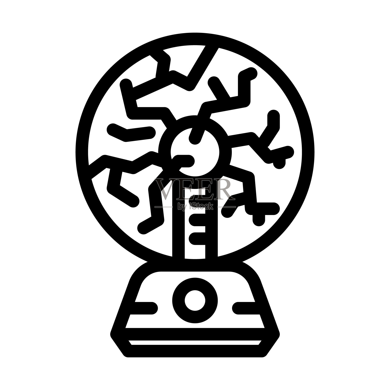 等离子球孩子卧室线图标矢量插图插画图片素材