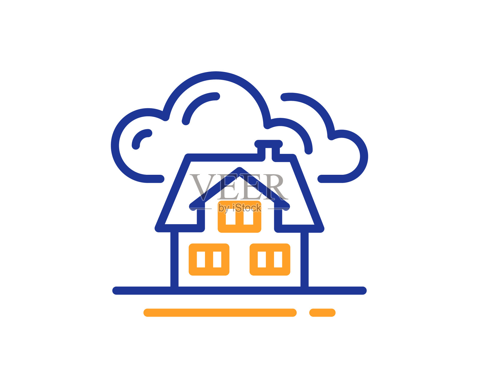 建筑线条图标房屋建筑标志插画图片素材