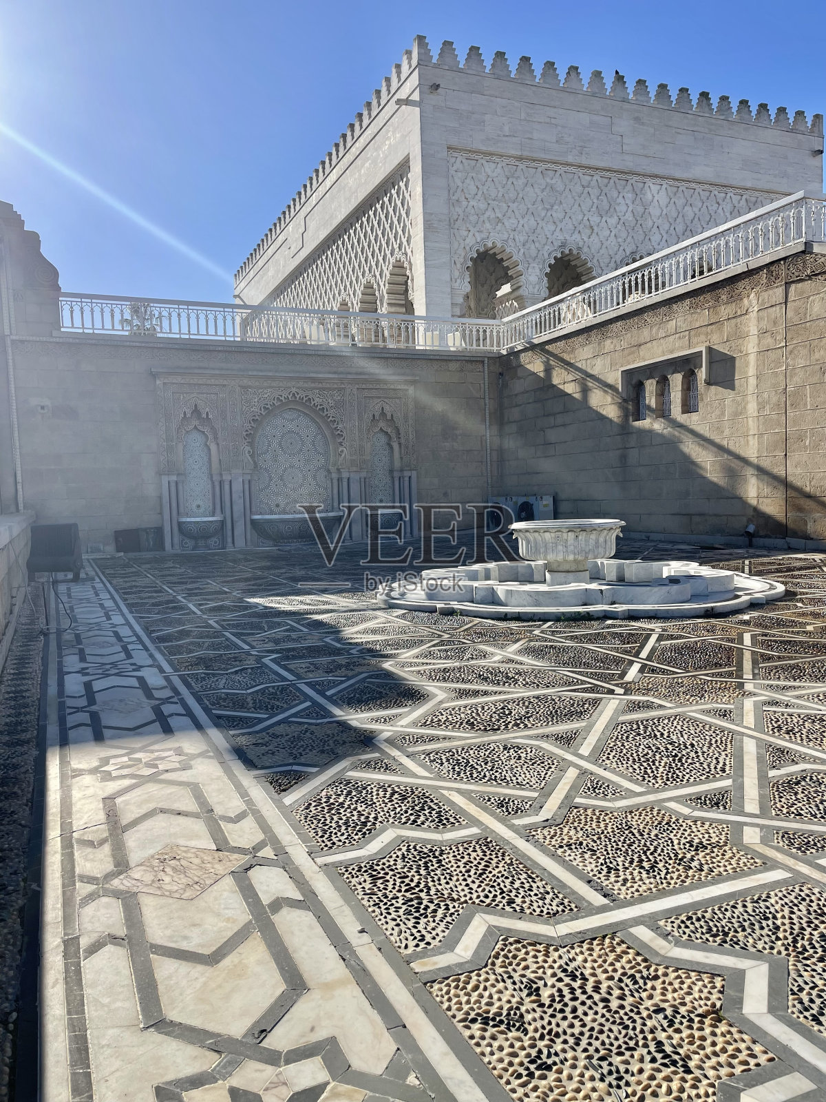 摩洛哥,拉巴特——哈桑墓的马赛克照片摄影图片