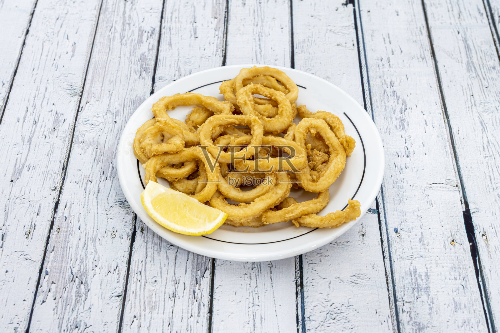 一份罗马炸鱿鱼照片摄影图片