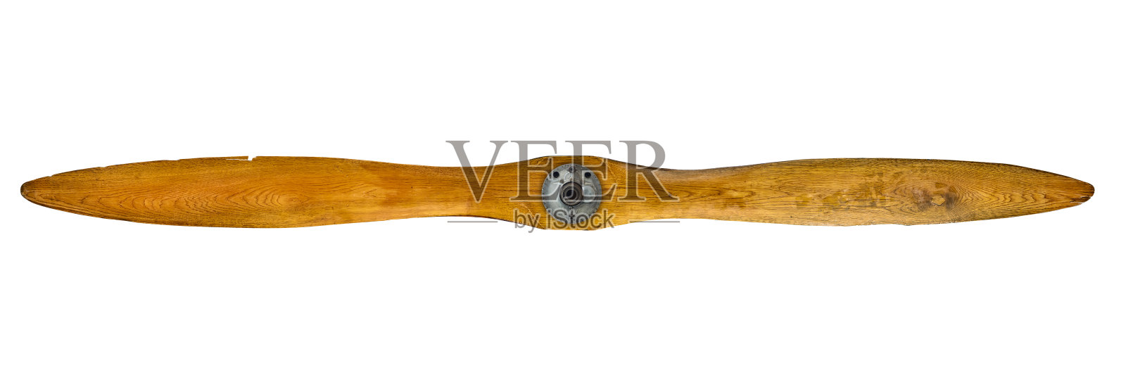 白色背景上的木制飞机螺旋桨照片摄影图片