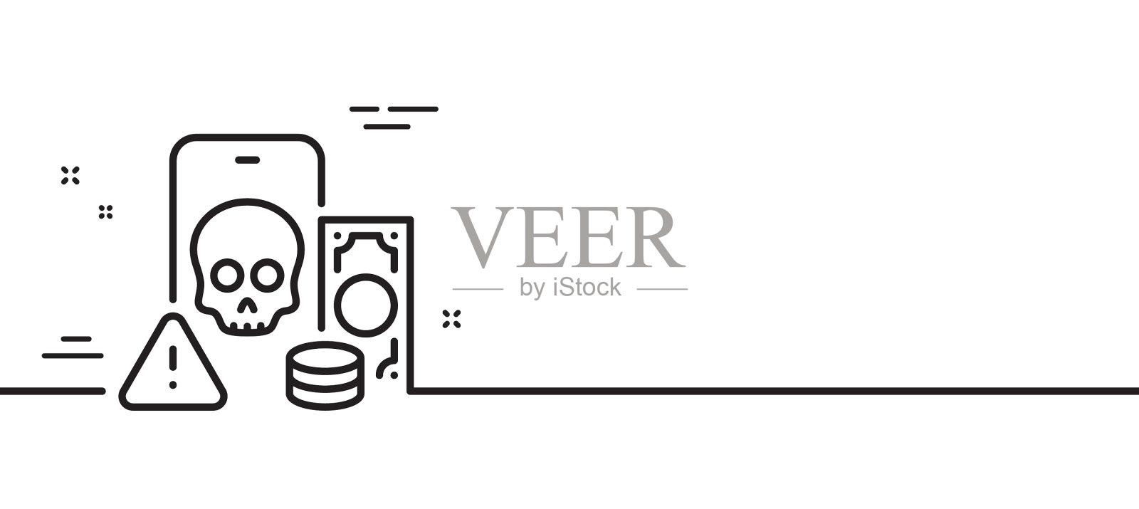 网络钓鱼线图标金钱诈骗犯罪标志设计元素图片