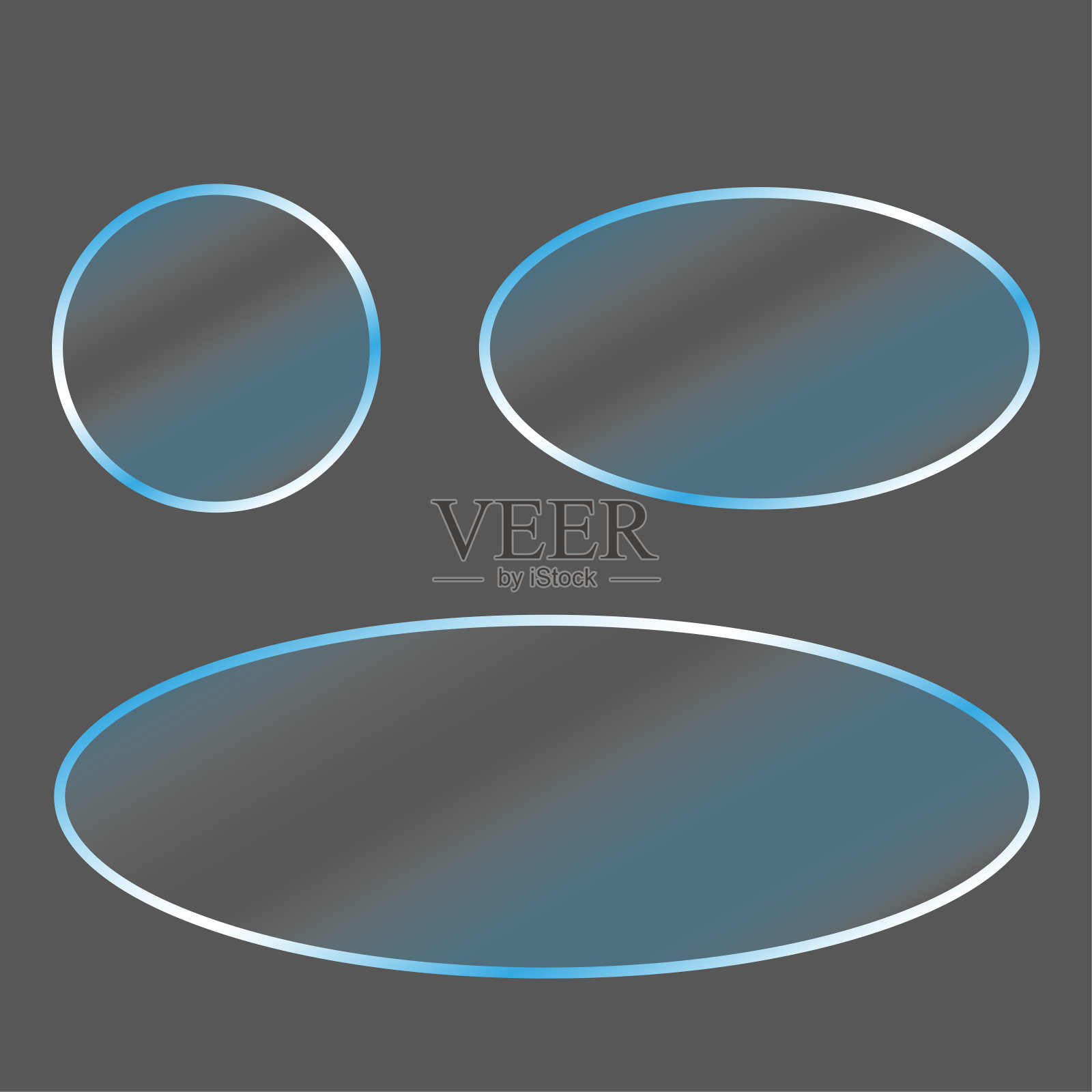 现代风格的玻璃框架。方形区域图标。矢量插图。插画图片素材