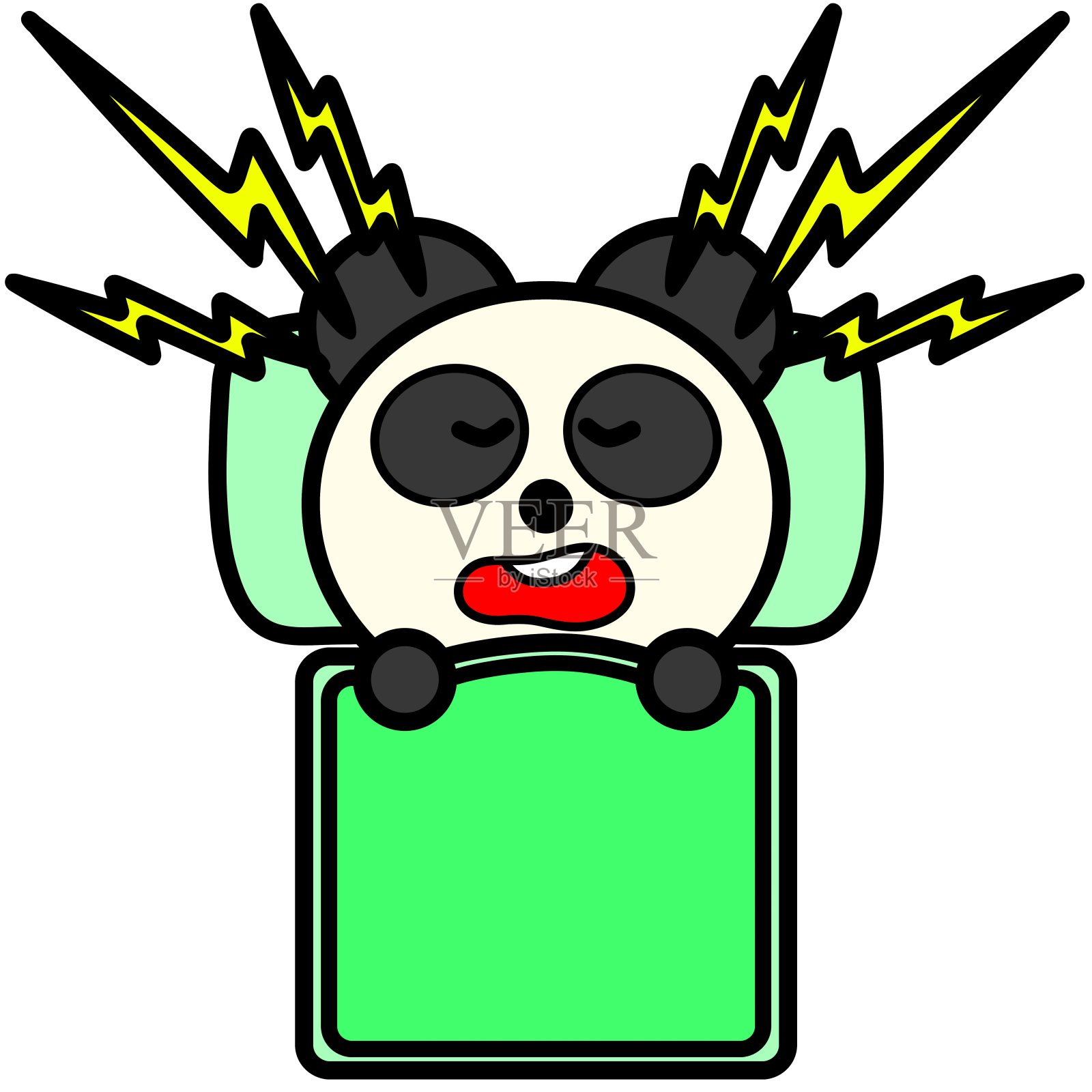 打鼾的熊猫插画图片素材