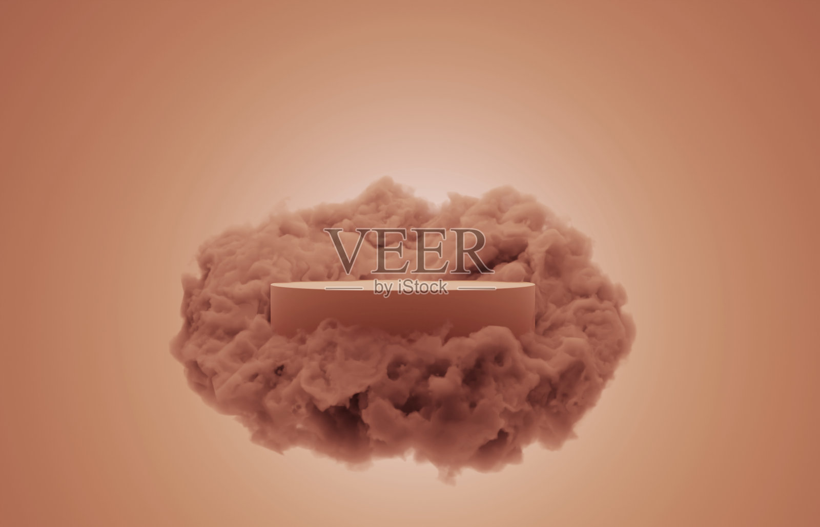 3D云镇静珊瑚讲台或舞台的包装介绍和化妆品。实物展台产品场景背景。三维讲台舞台图解照片摄影图片