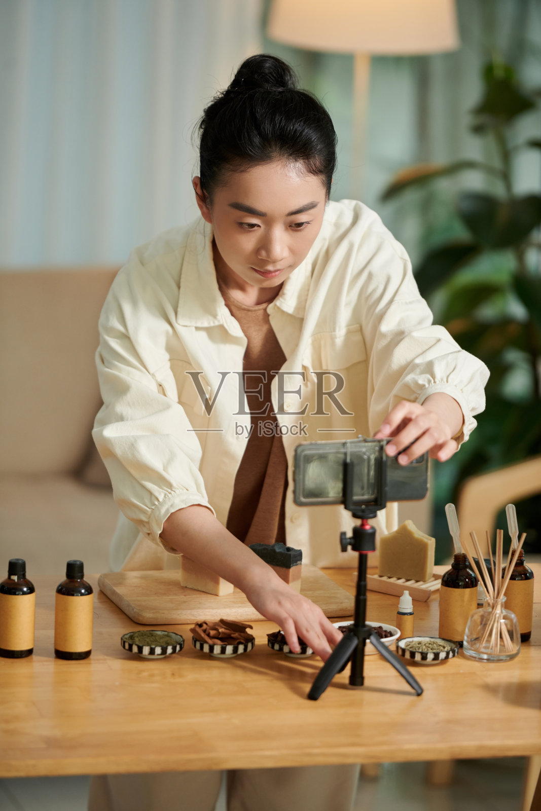 在手工肥皂上拍摄视频照片摄影图片