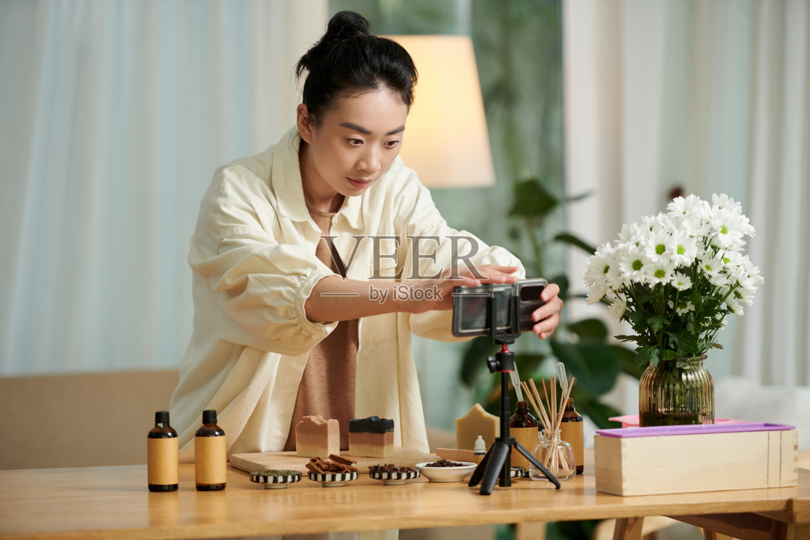 拍摄肥皂集的录像照片摄影图片