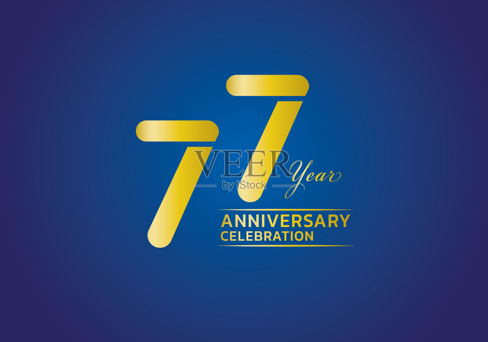 77周年庆典标志类型金色矢量,77岁生日标志,77号,周年纪念年横幅,周年纪念设计元素的邀请卡和海报。数字设计矢量插画图片素材