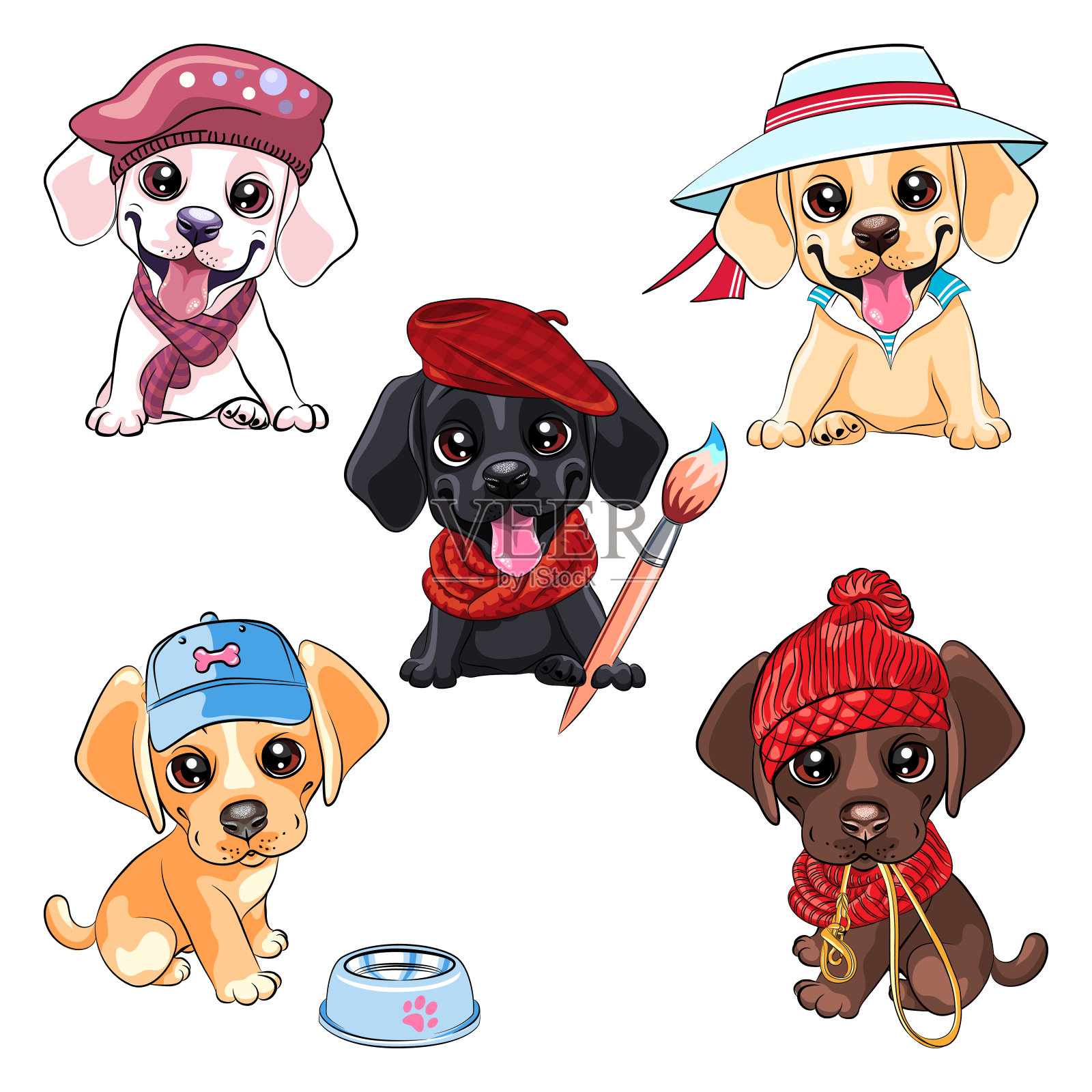 拉布拉多猎犬插画图片素材