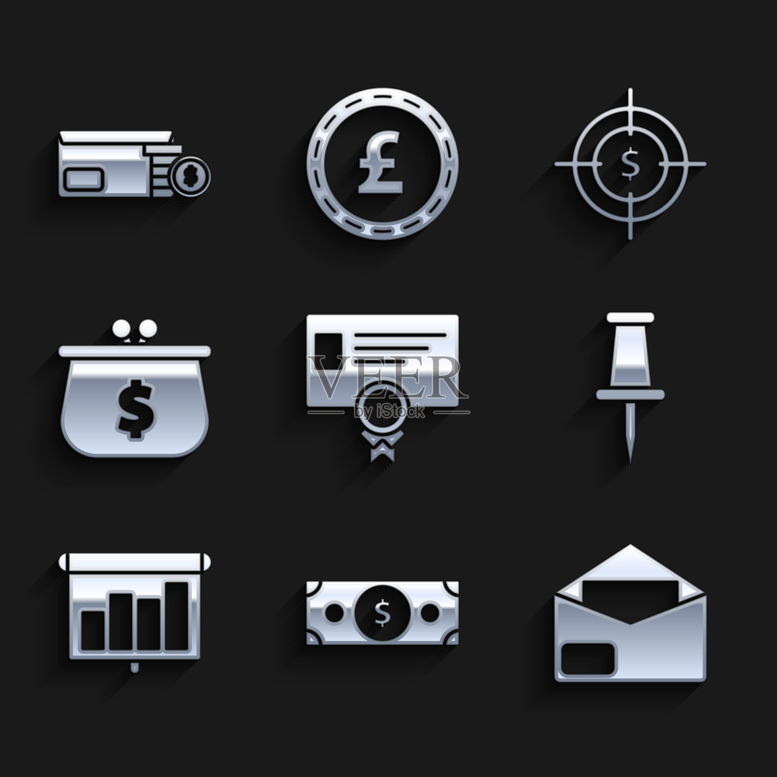 设置证书模板信封推针图标素材