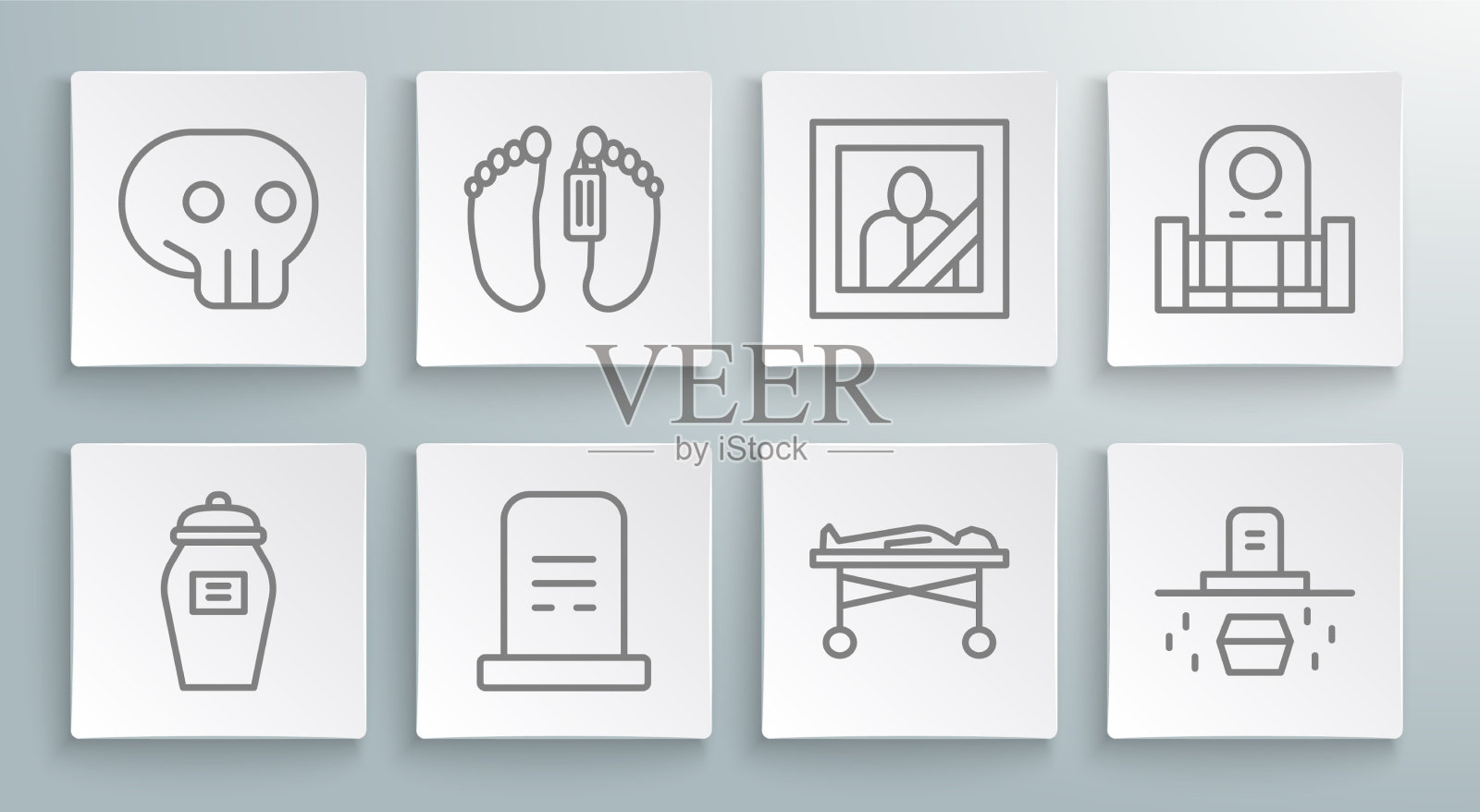 设行丧葬瓮死人墓用图标素材