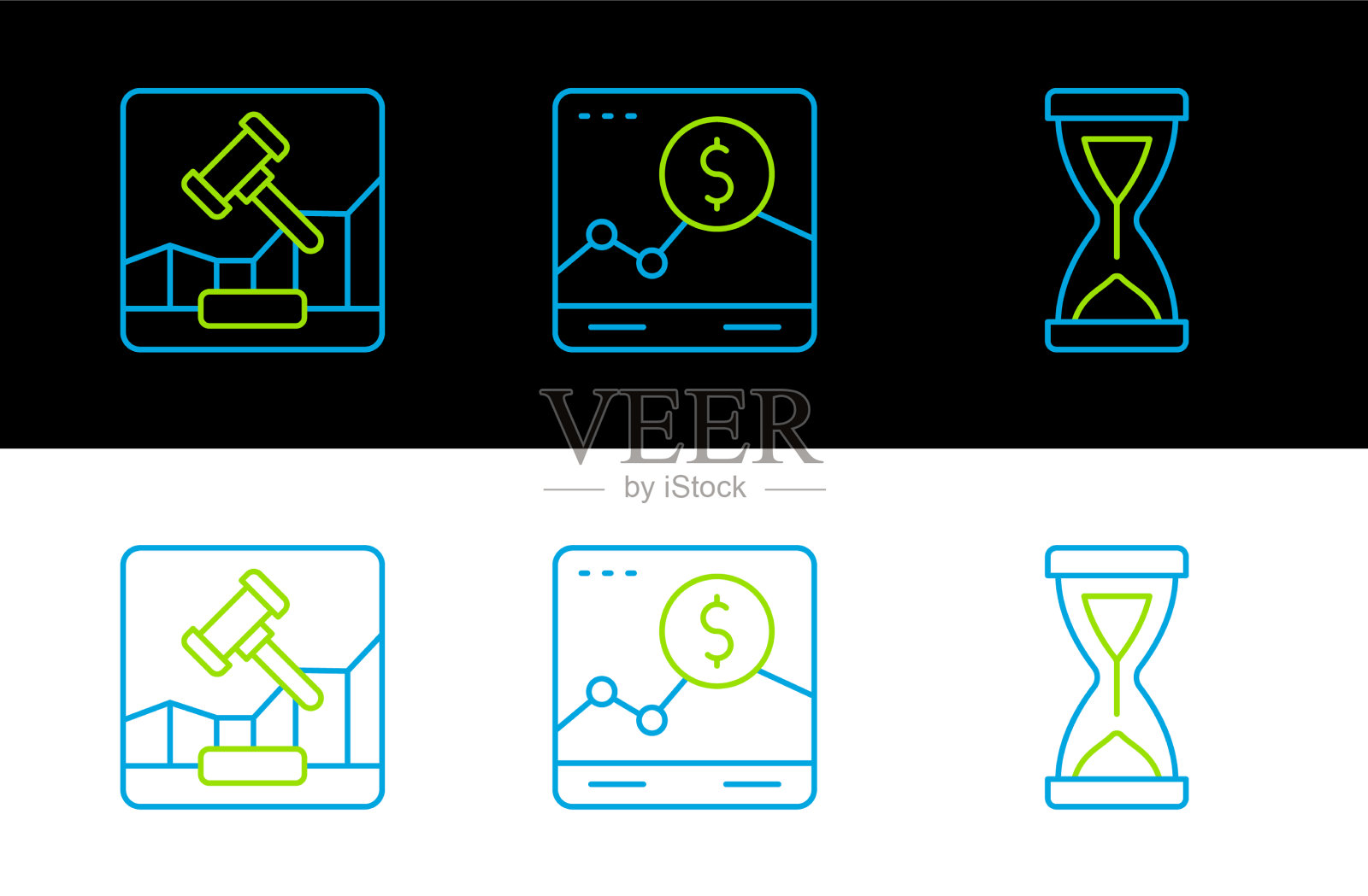 集线上旧沙漏网上拍卖图标素材