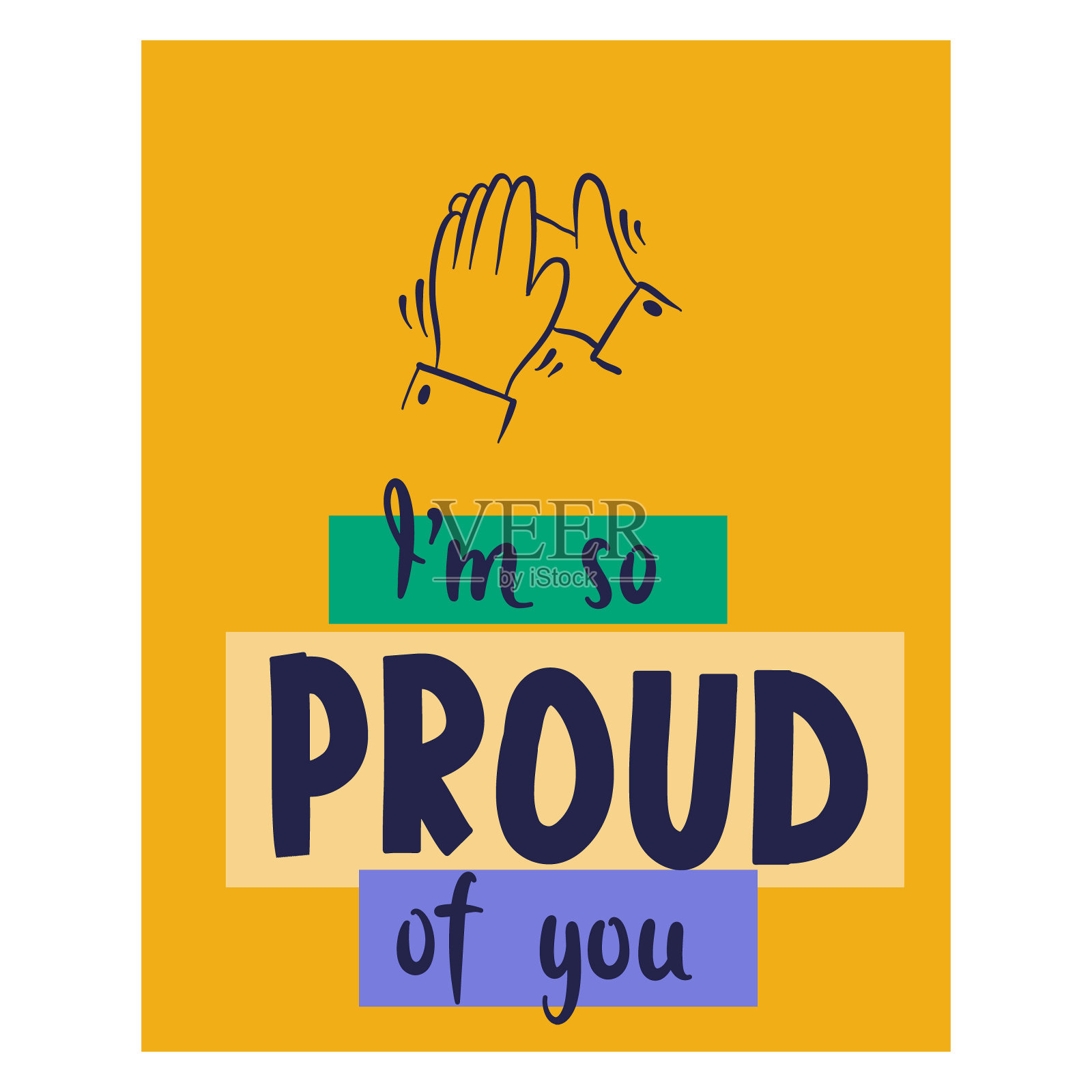 自豪的手绘钢笔书法。插画图片素材