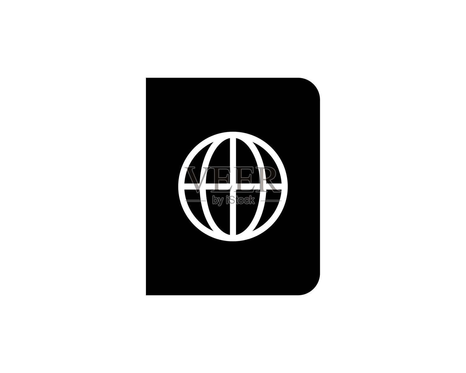 护照图标。向量。插图。隔离在白色背景上。插画图片素材