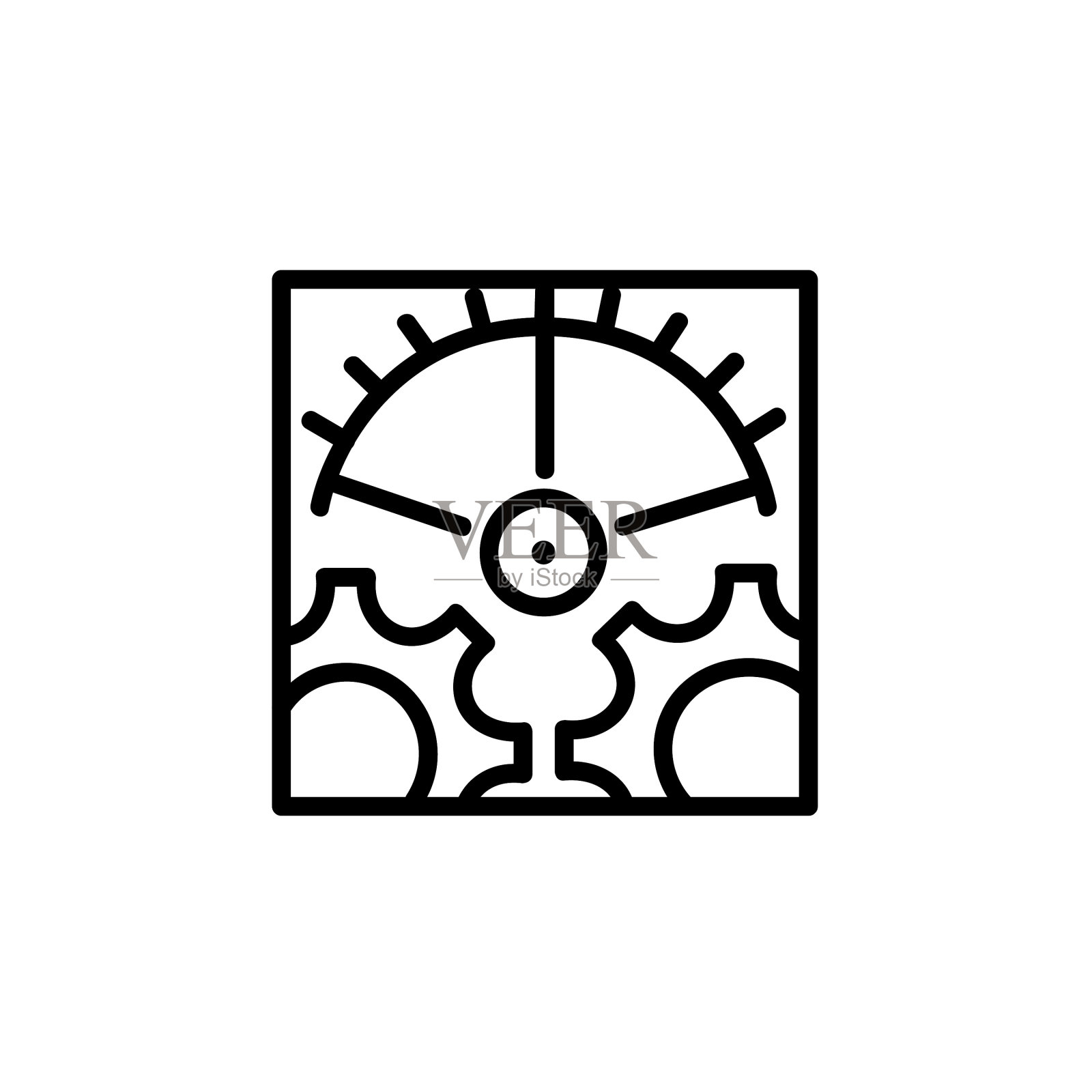 设置或齿轮矢量图标,轮廓样式,隔离在白色背景上。插画图片素材