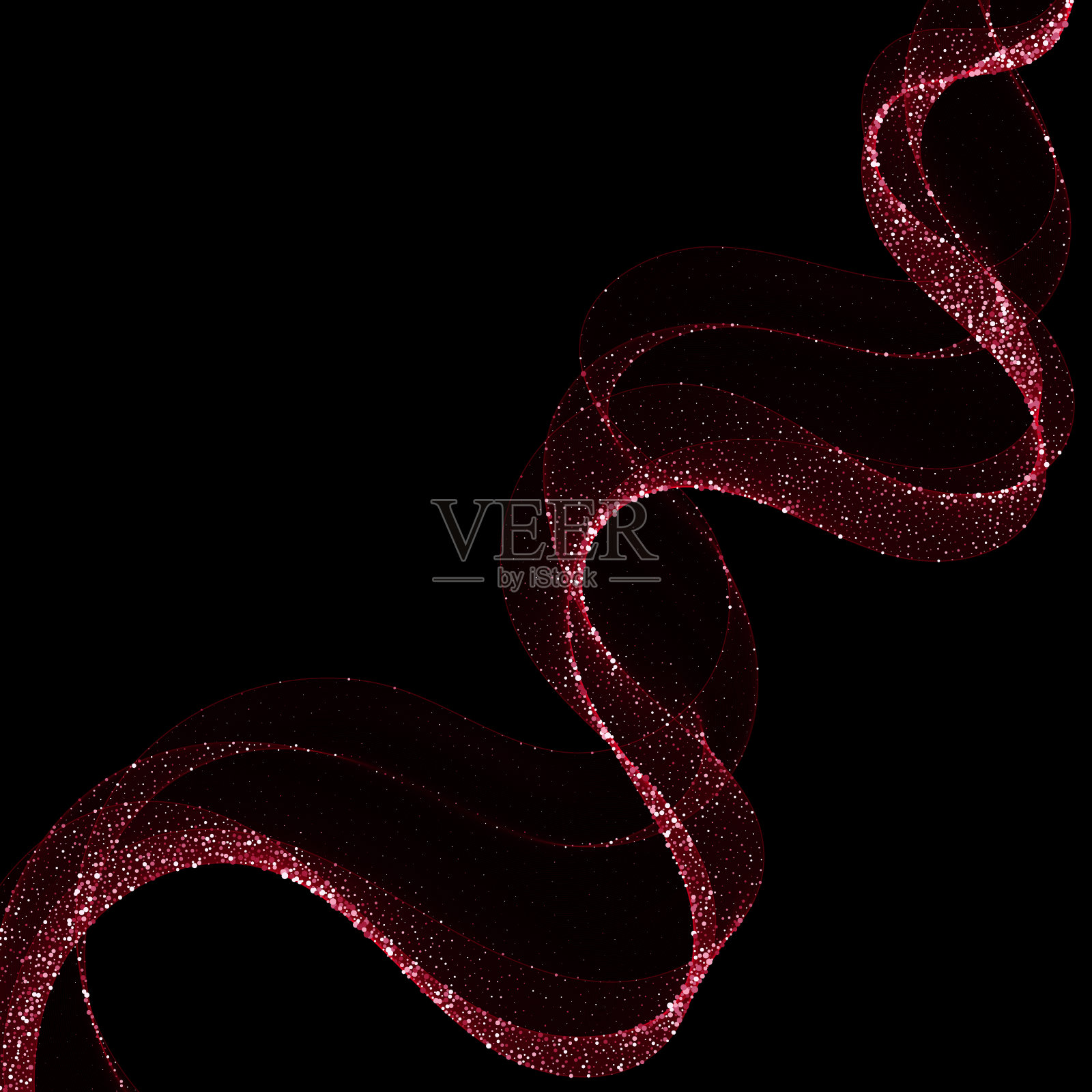 红色闪亮的波浪。节日演示模板。广告版面。装饰元素。每股收益10插画图片素材