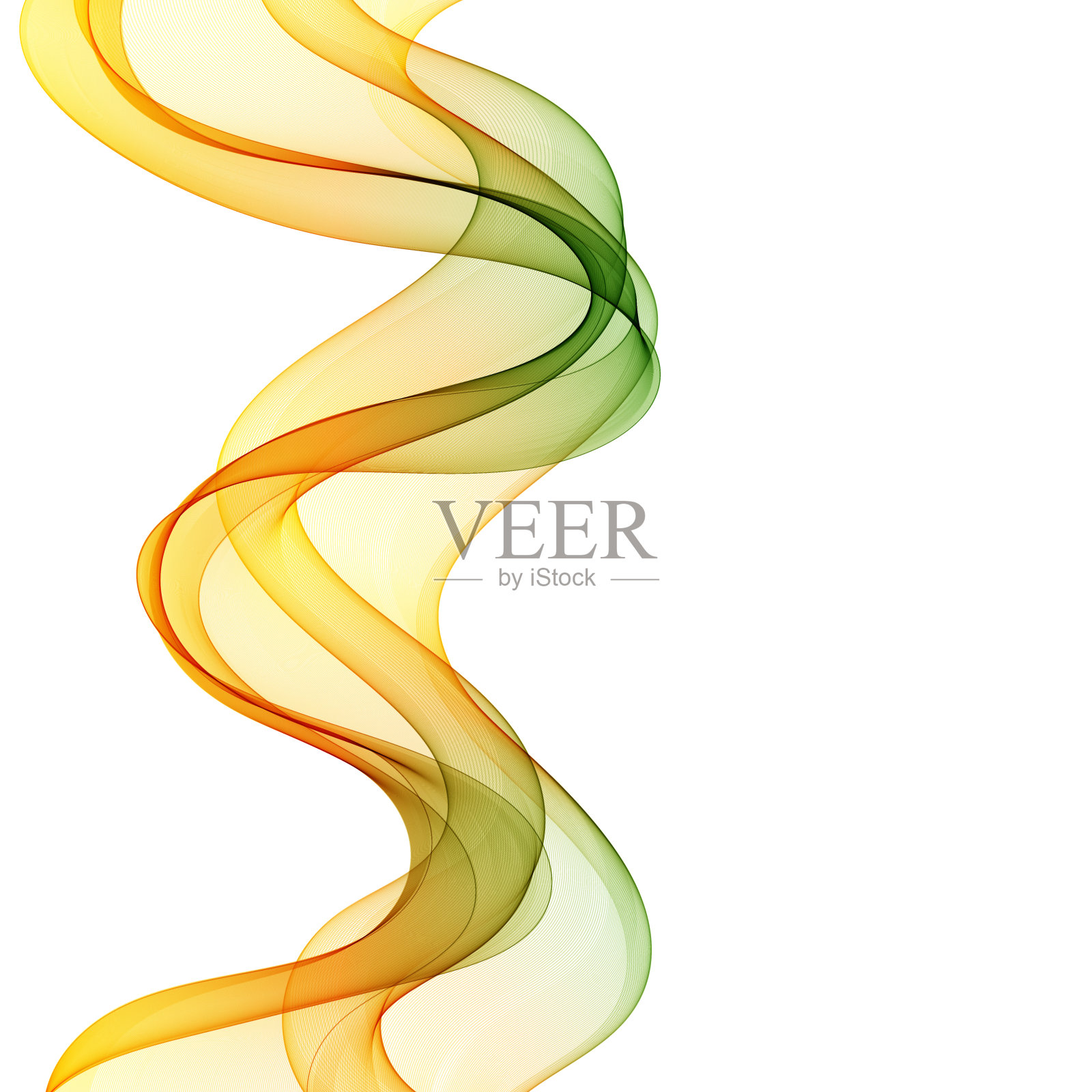 橙色和绿色的波浪模式。现代设计元素。表示模板。每股收益10插画图片素材