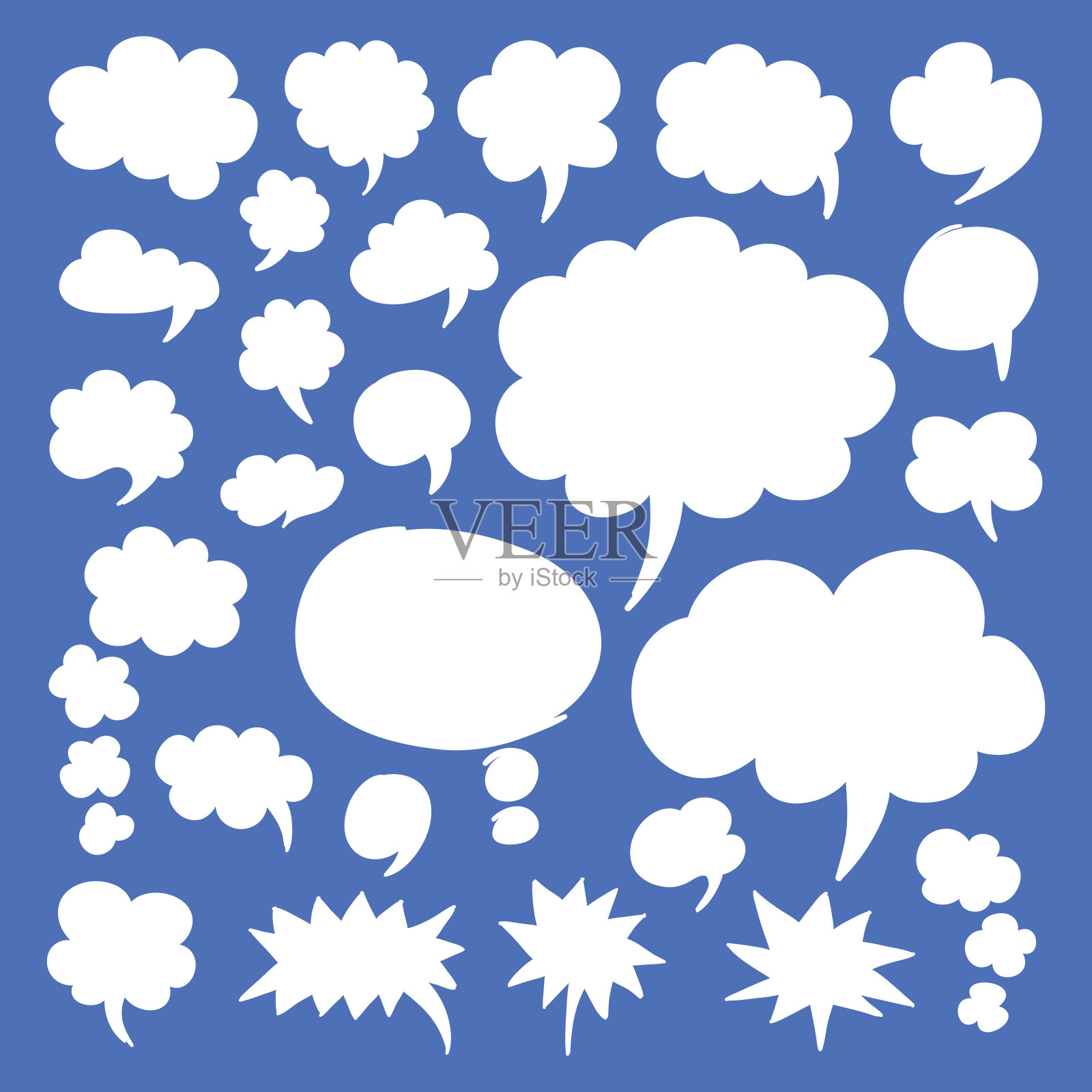 语言泡沫和思想云插画图片素材