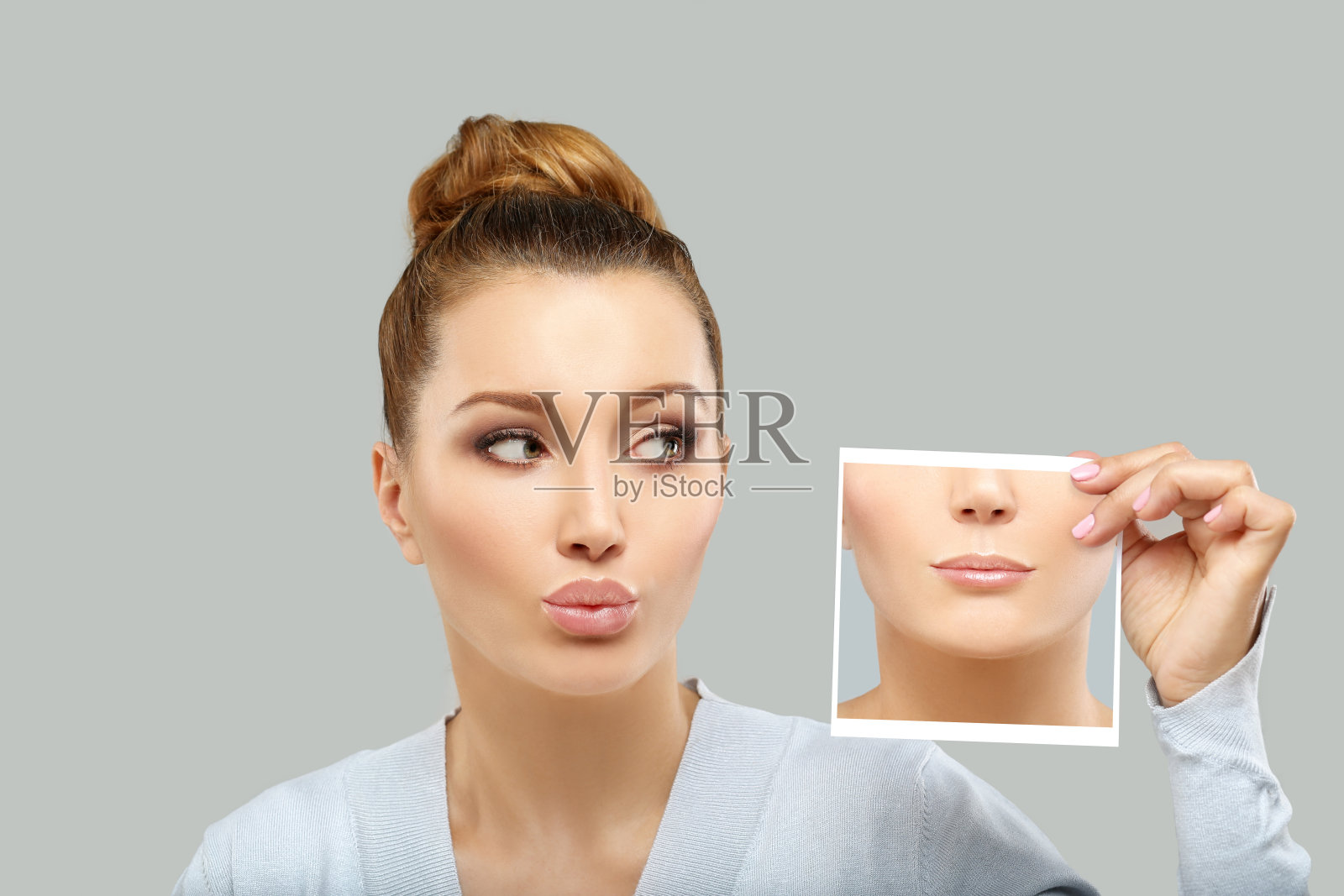 注射美容。复兴的概念。唇术照片摄影图片