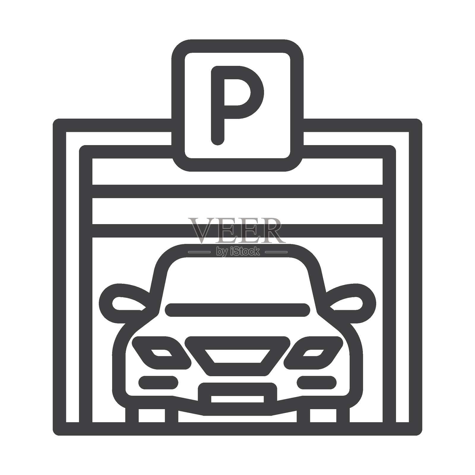 汽车停车场线图标插画图片素材